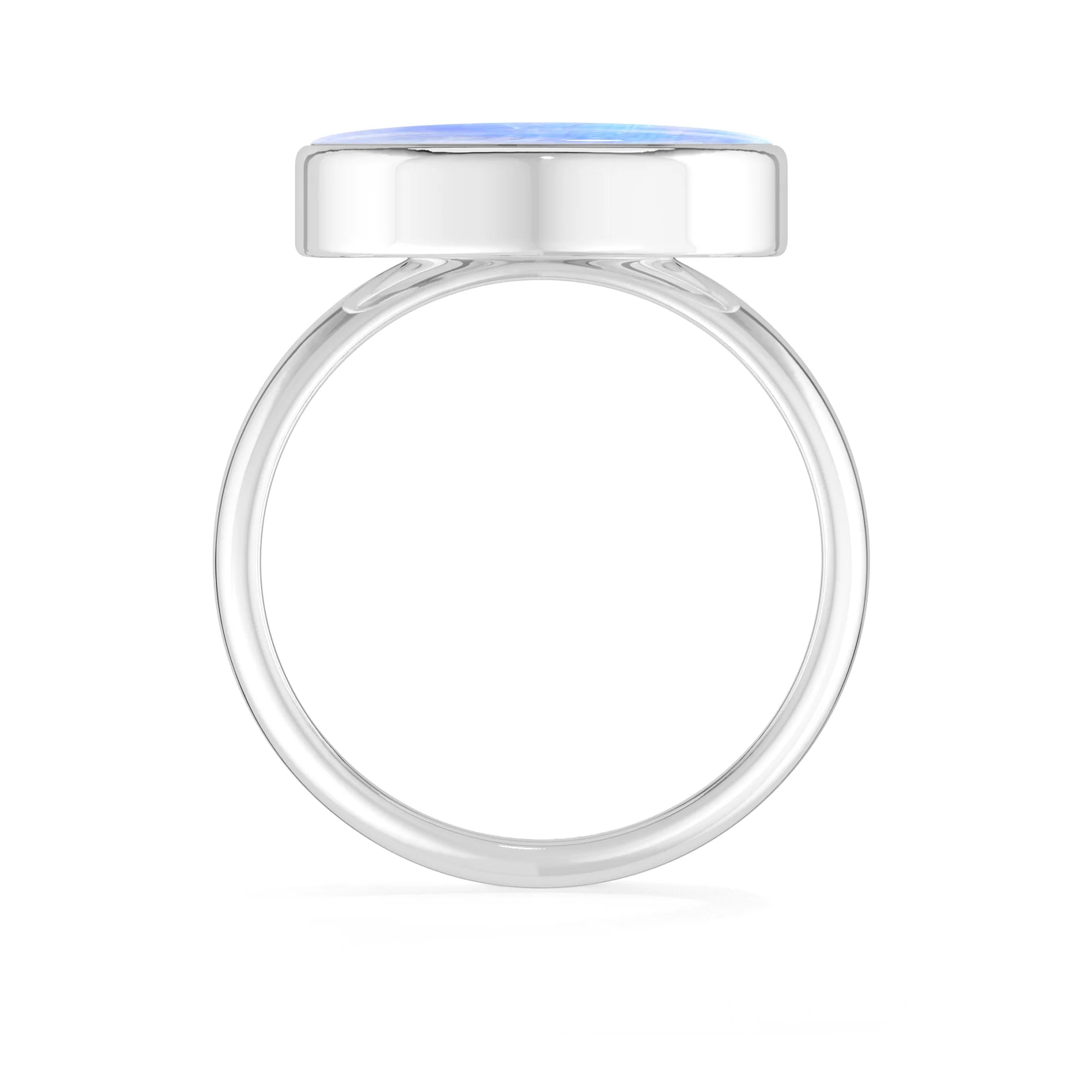 purple-moonstone bezel-set ring