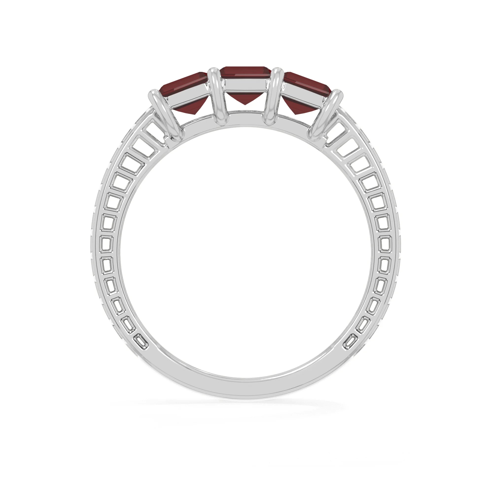 garnet stackable prong-set ring