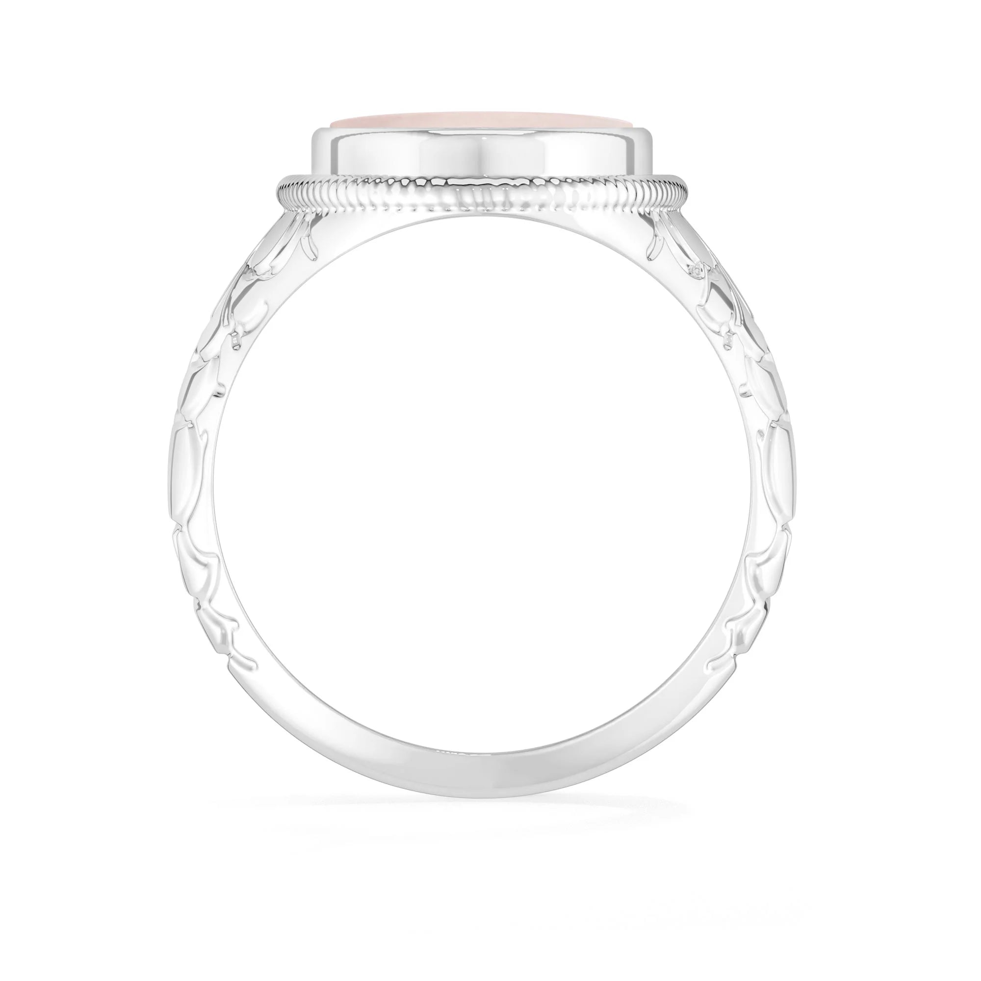 rose quartz bezel-set ring