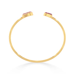 rose quartz ruby twister bracelet