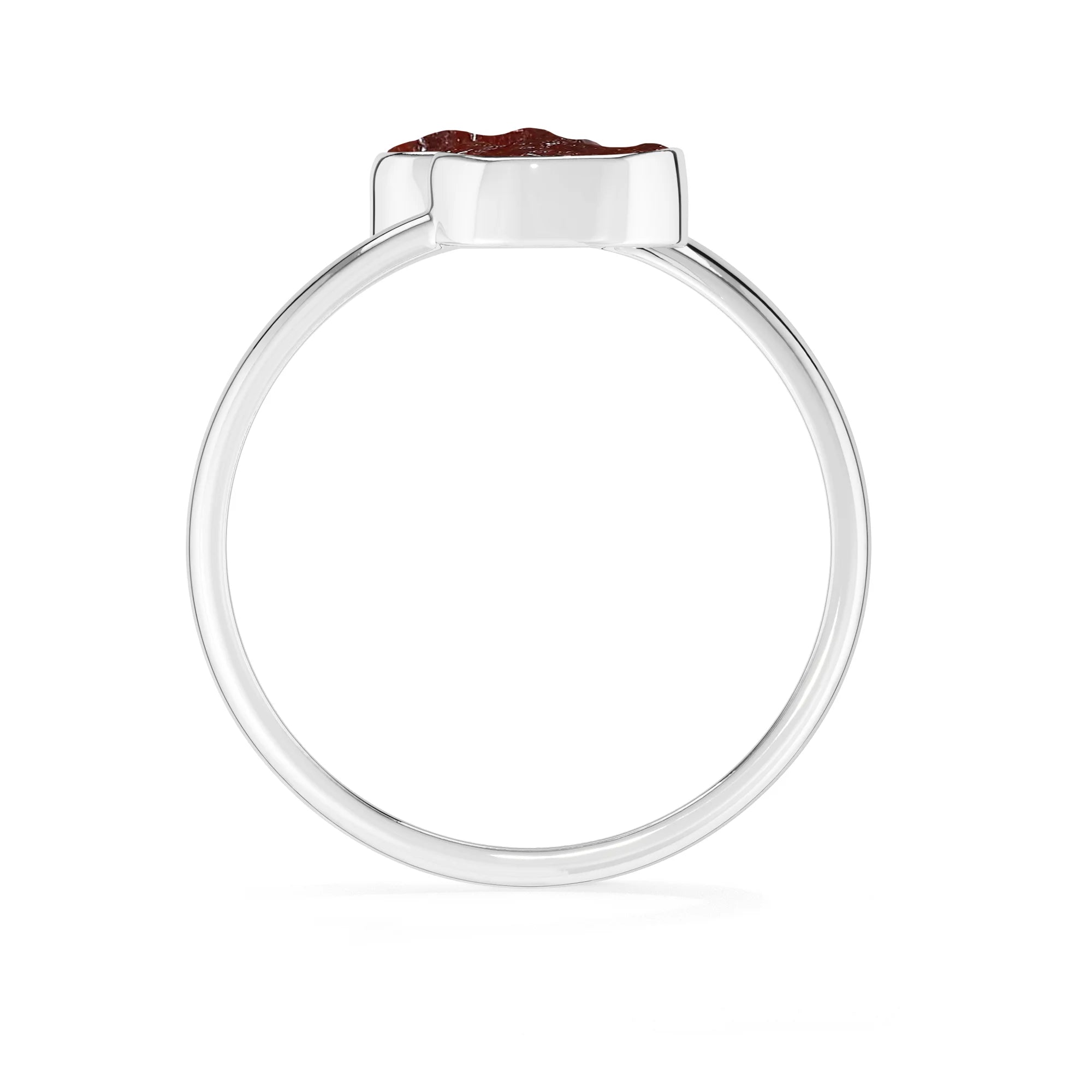 garnet stackable bezel-set ring