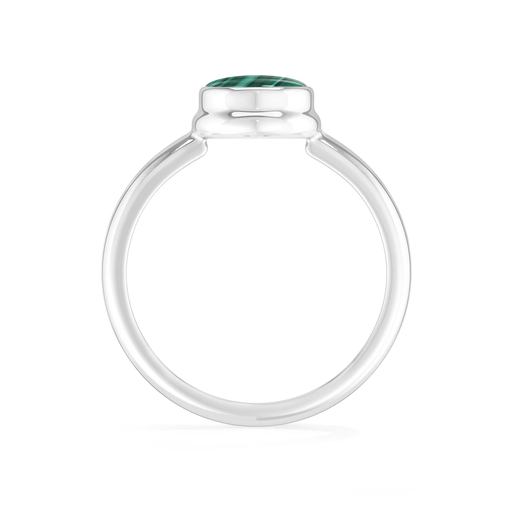 malachite bezel-set ring