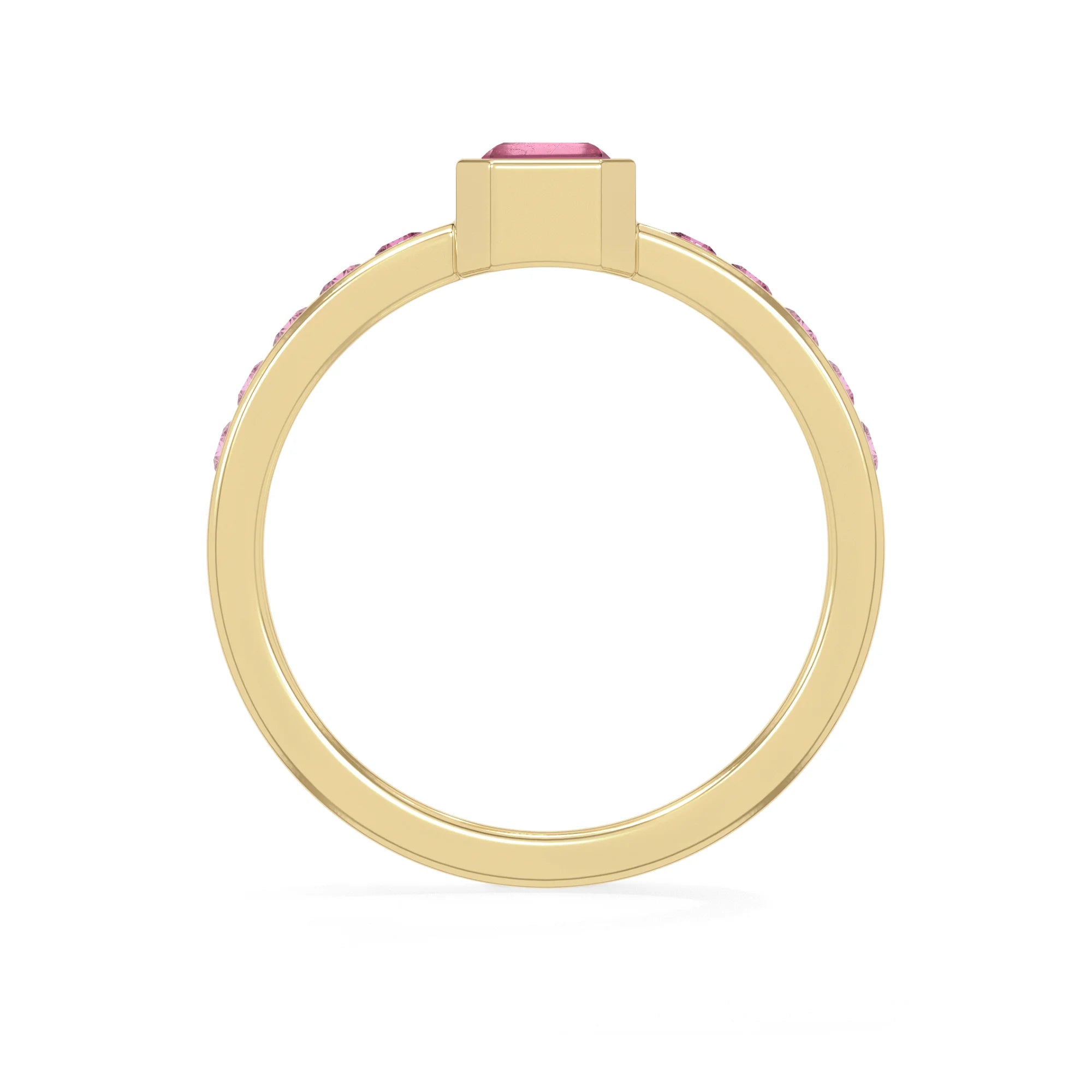 natural pink tourmaline rings for women in 18k yellow gold vermeil