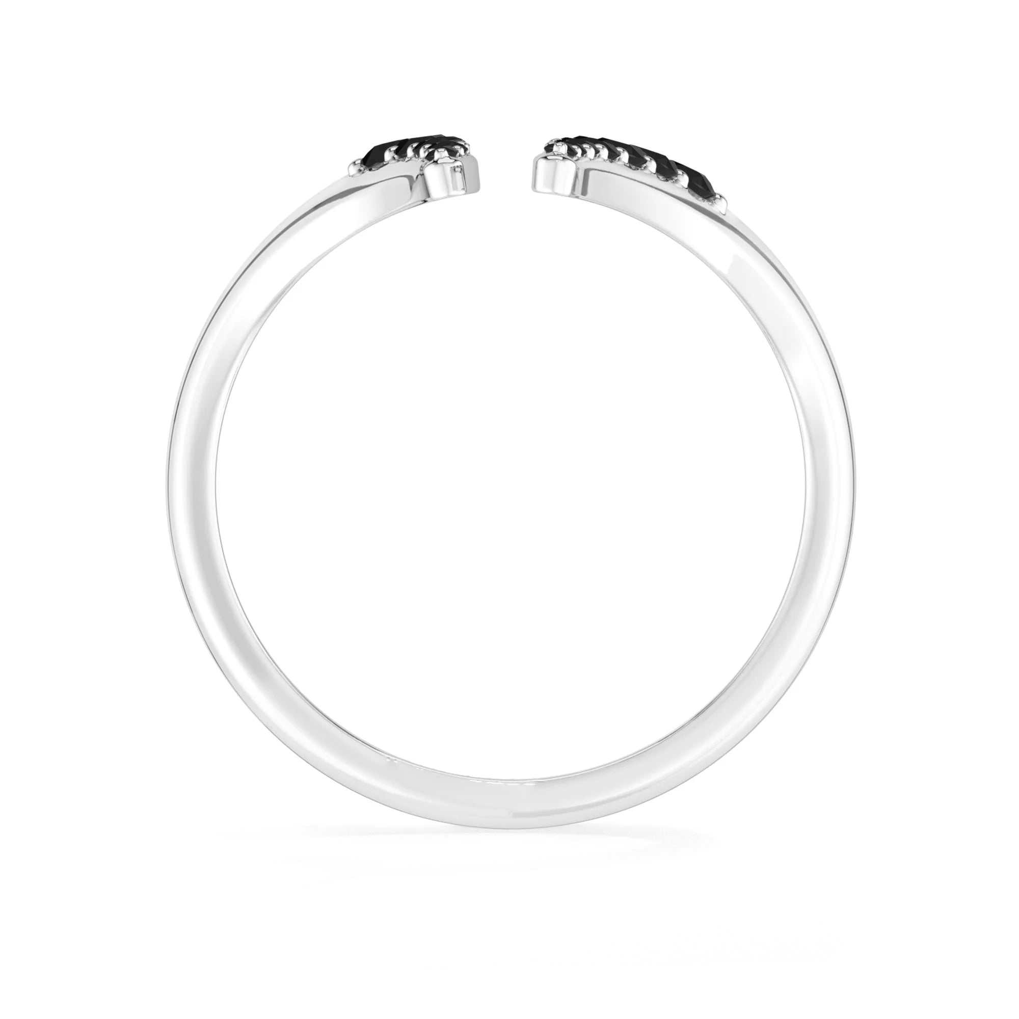 black spinel prong-set ring