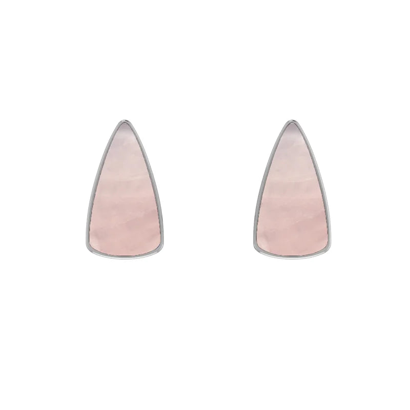 rose quartz cab earrings