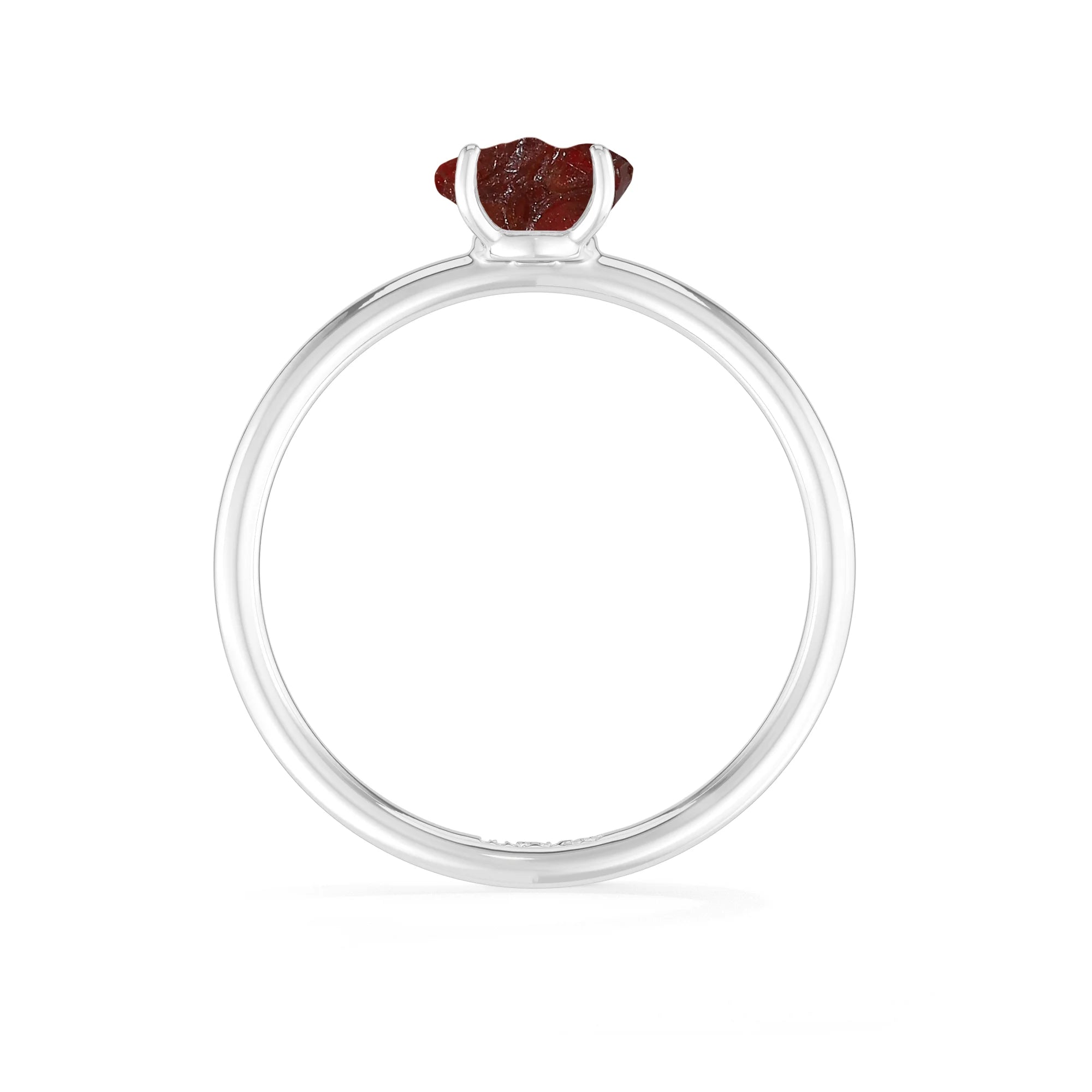 garnet stackable prong-set ring
