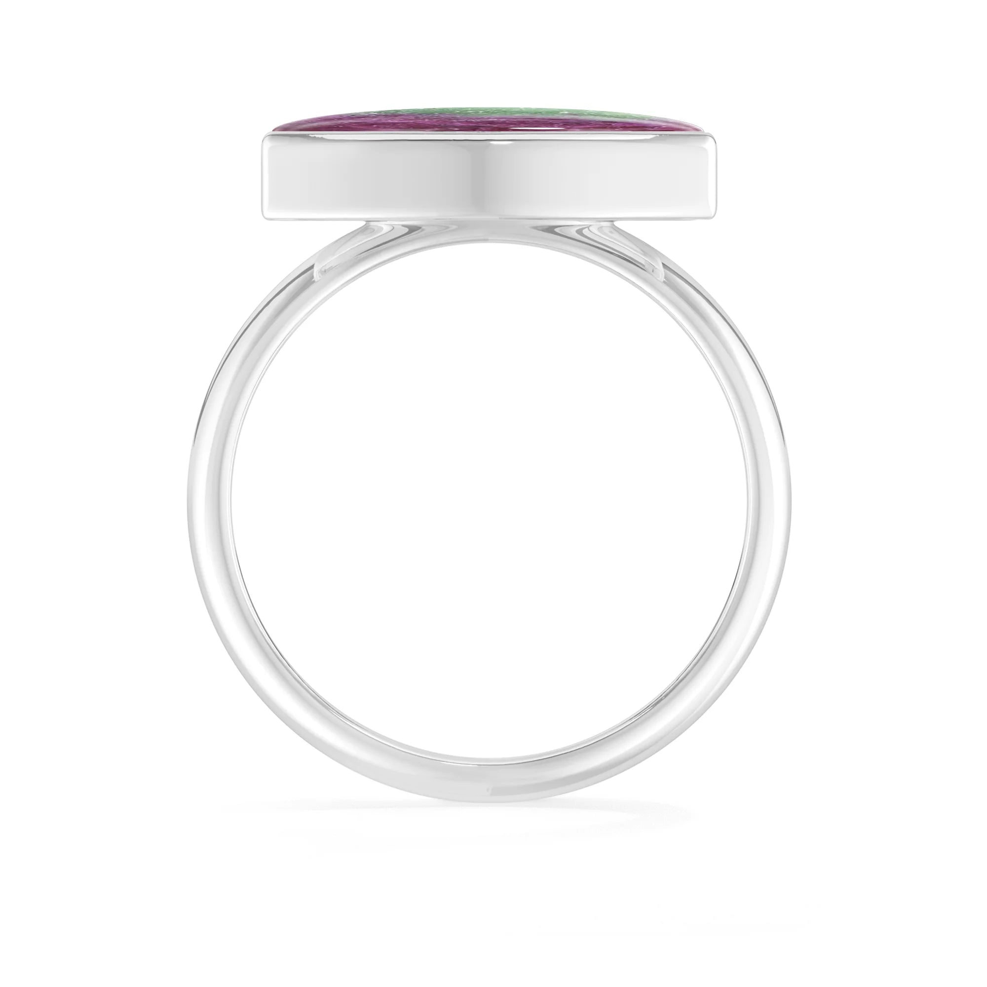 ruby-zoisite bezel-set ring