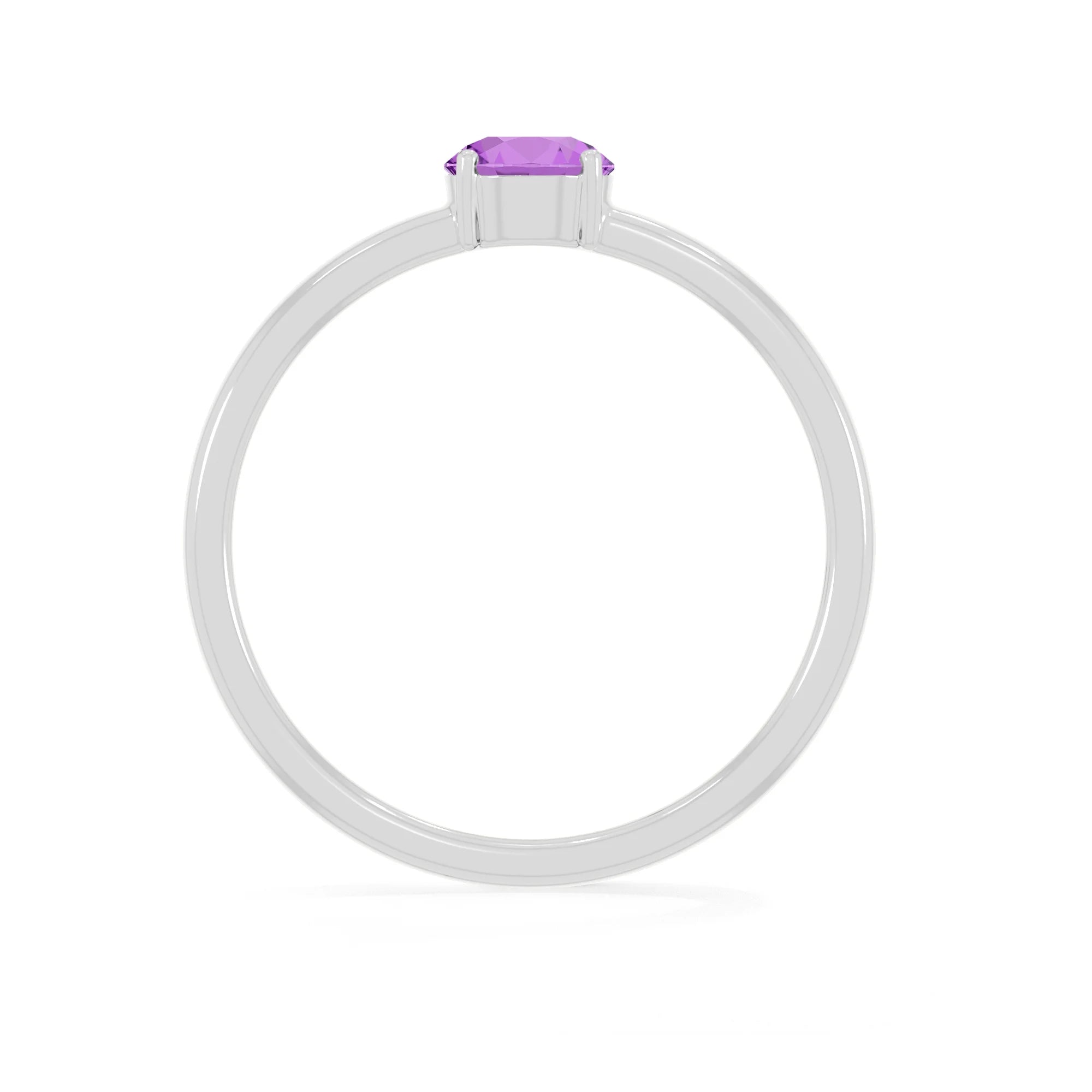 amethyst stackable prong-set ring