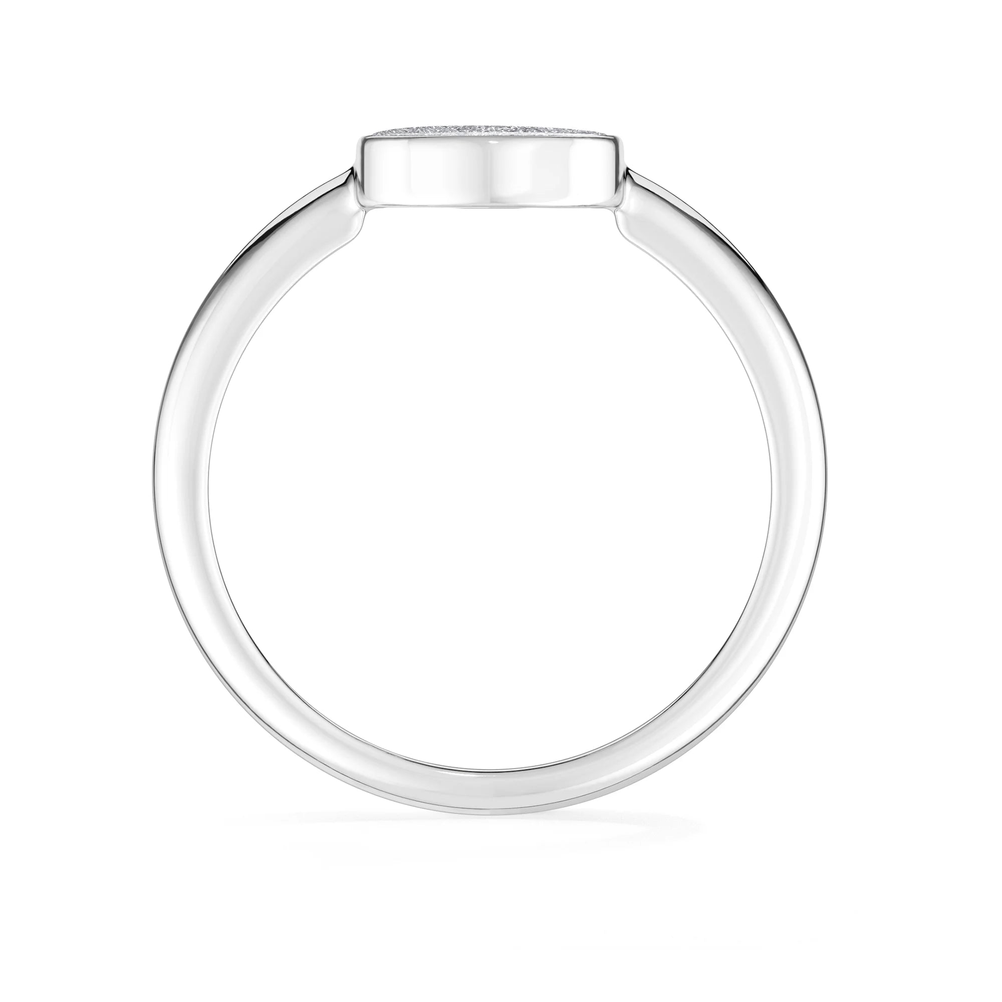 titanium druzy silver bezel-set ring