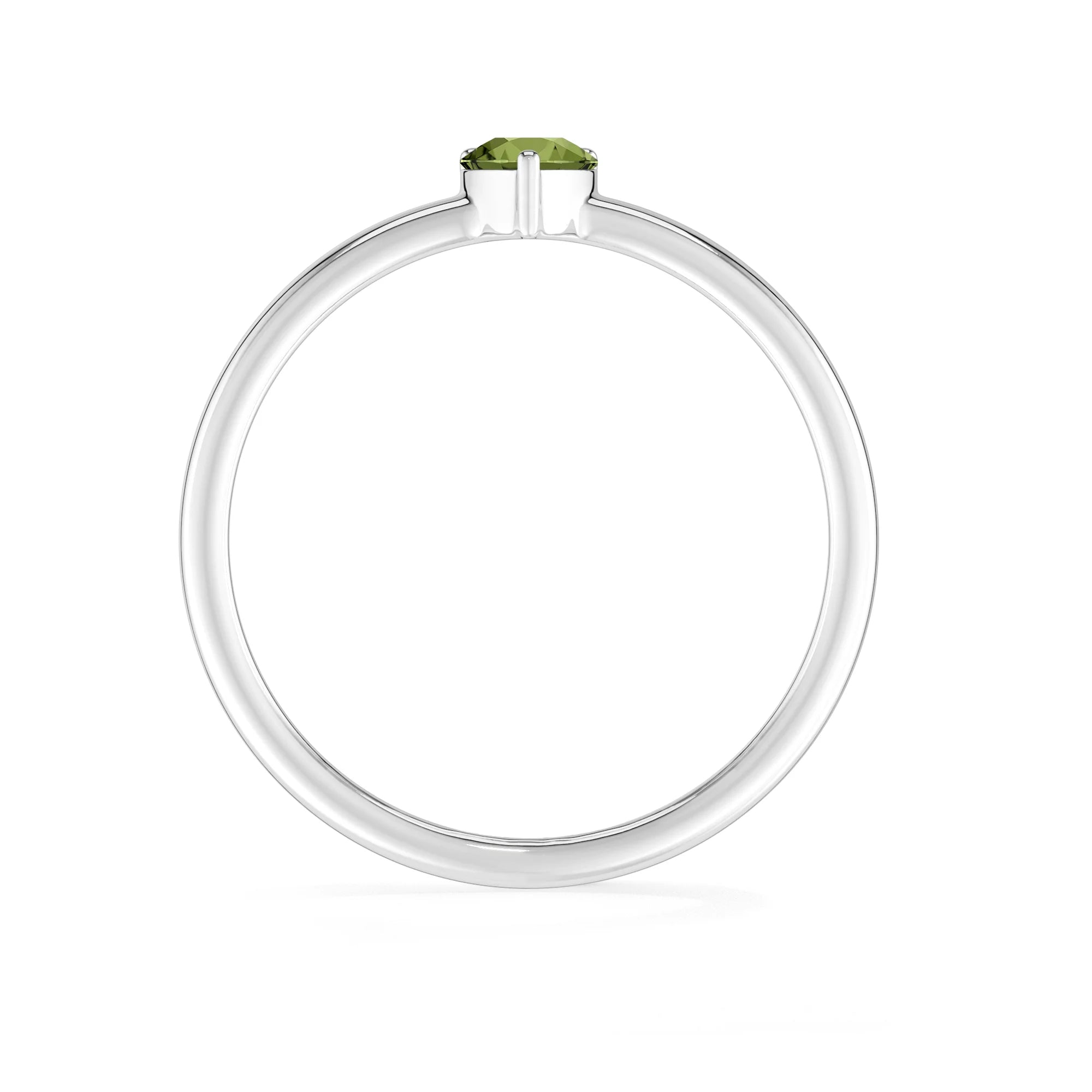 moldavite stackable prong-set ring