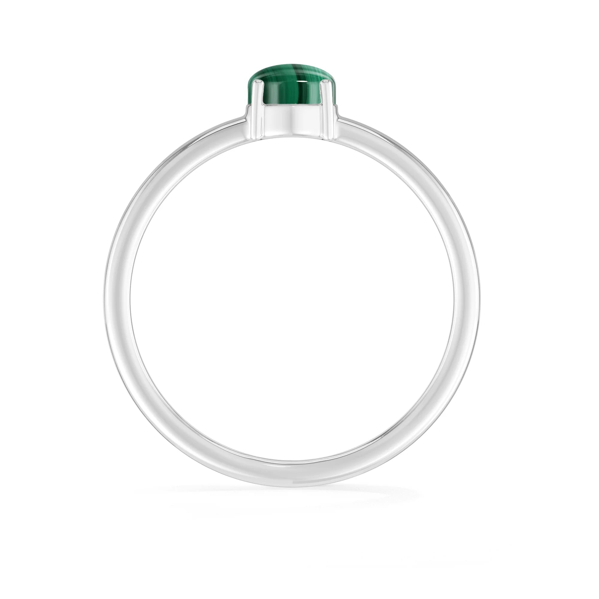 malachite stackable prong-set ring