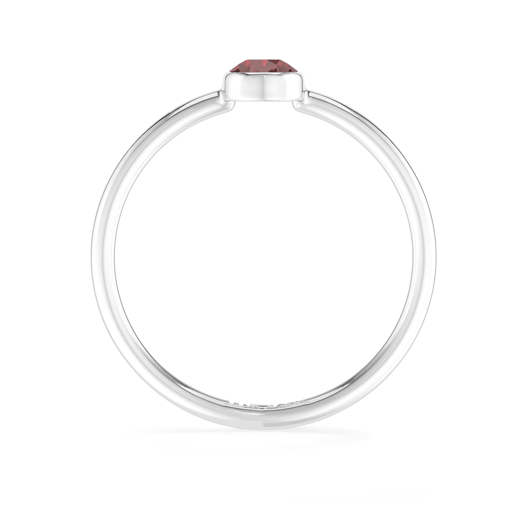 garnet stackable bezel-set ring