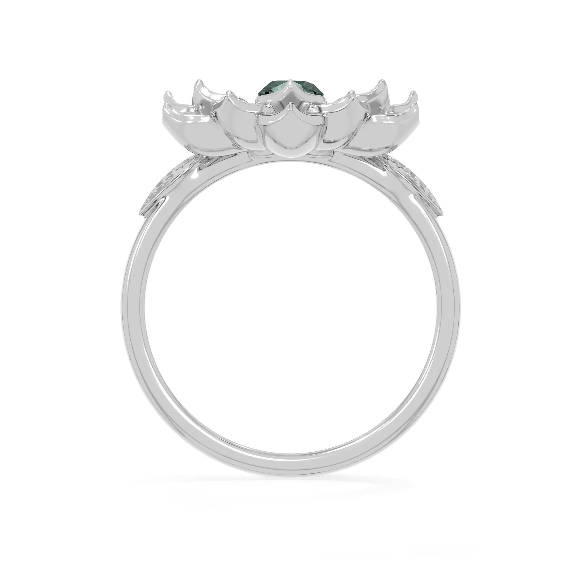 natural green tourmaline ring for women in sterling silver