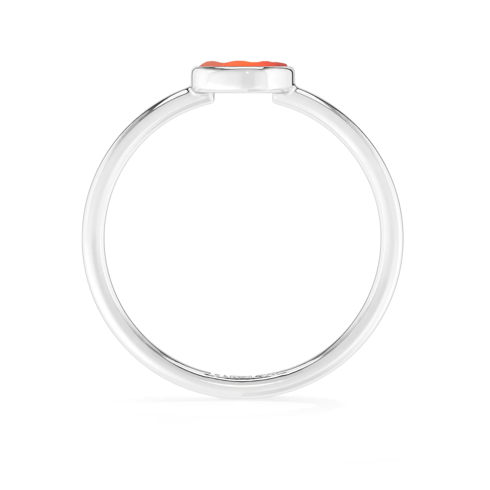 amber stackable bezel-set ring