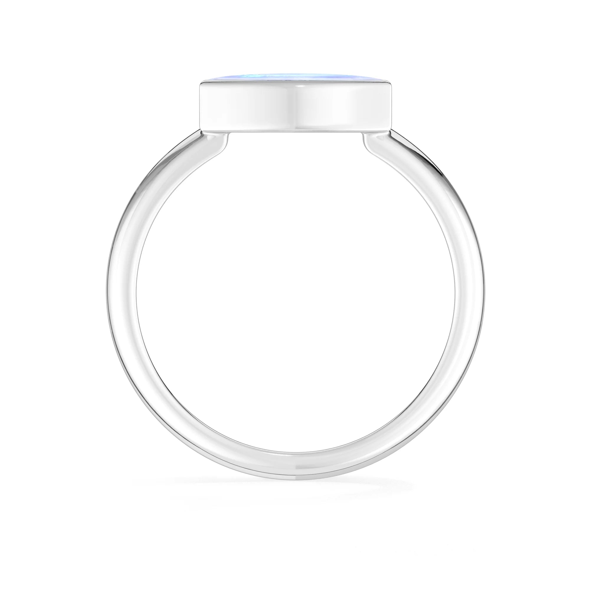 purple-moonstone bezel-set ring