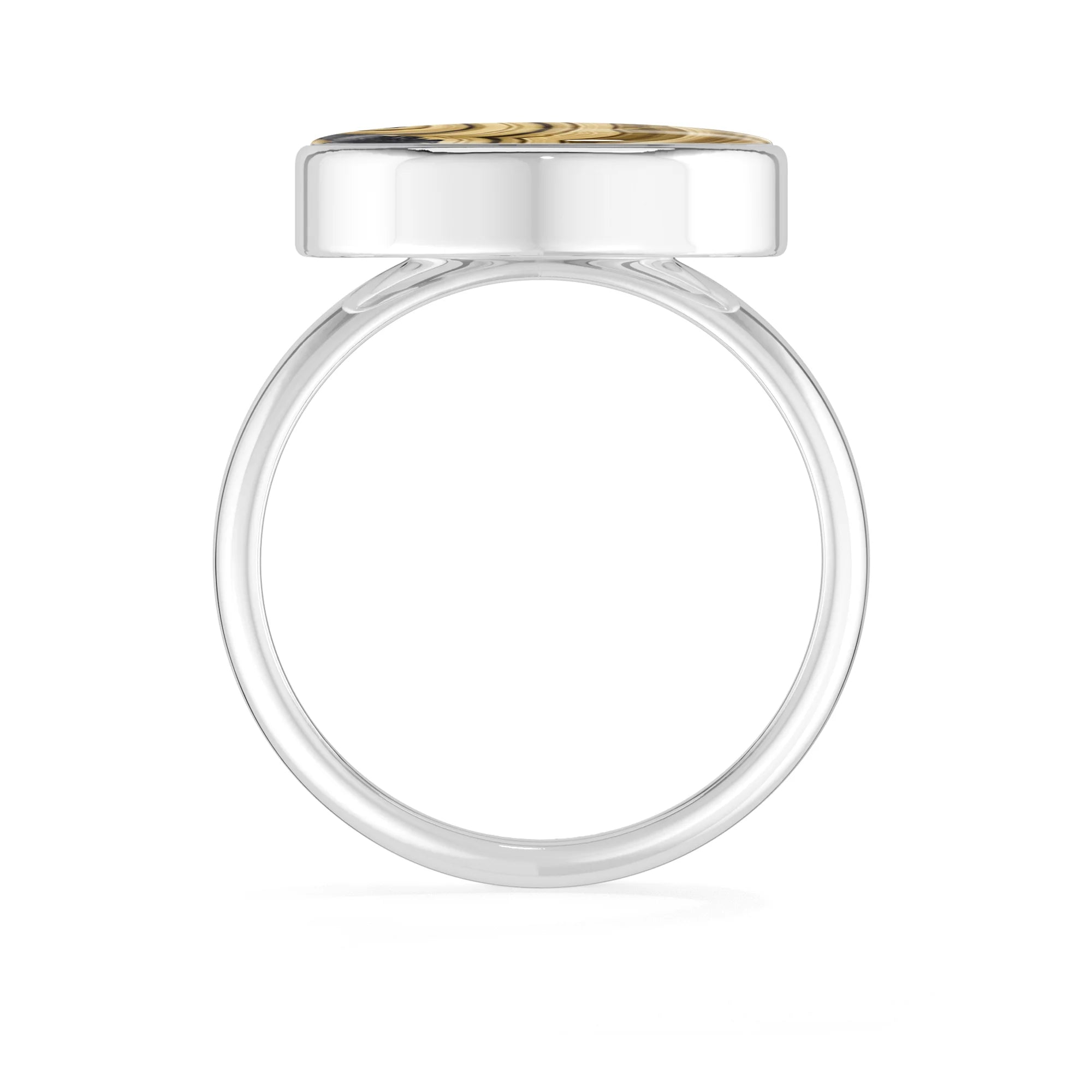 schalenblende bezel-set ring