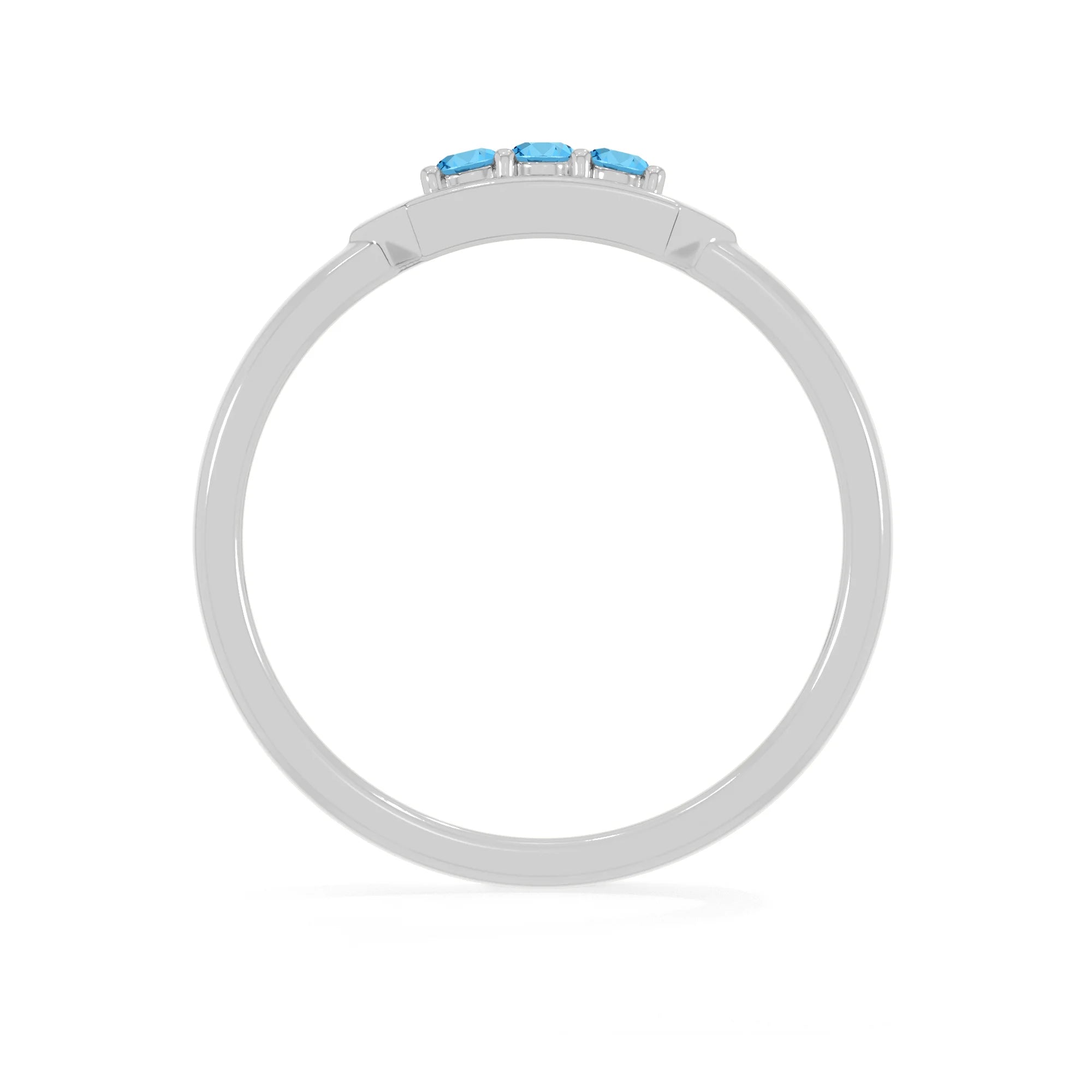 swiss blue topaz stackable prong-set ring