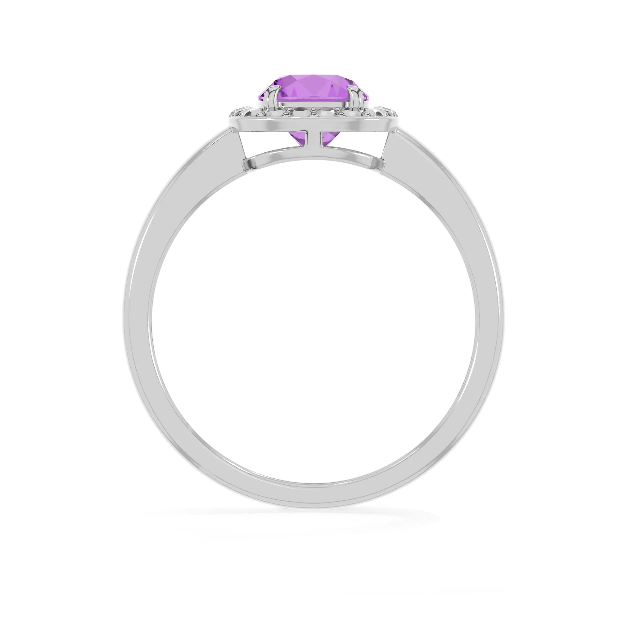amethyst stackable prong-set ring
