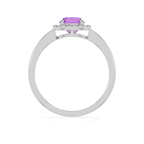 amethyst stackable prong-set ring