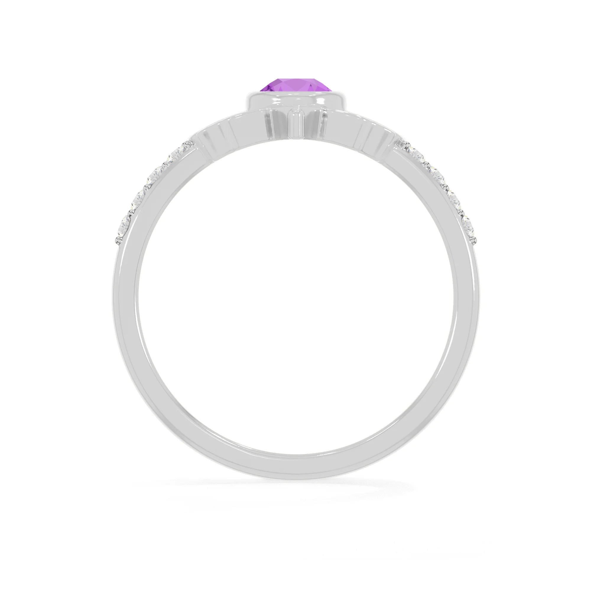 amethyst bezel-set ring