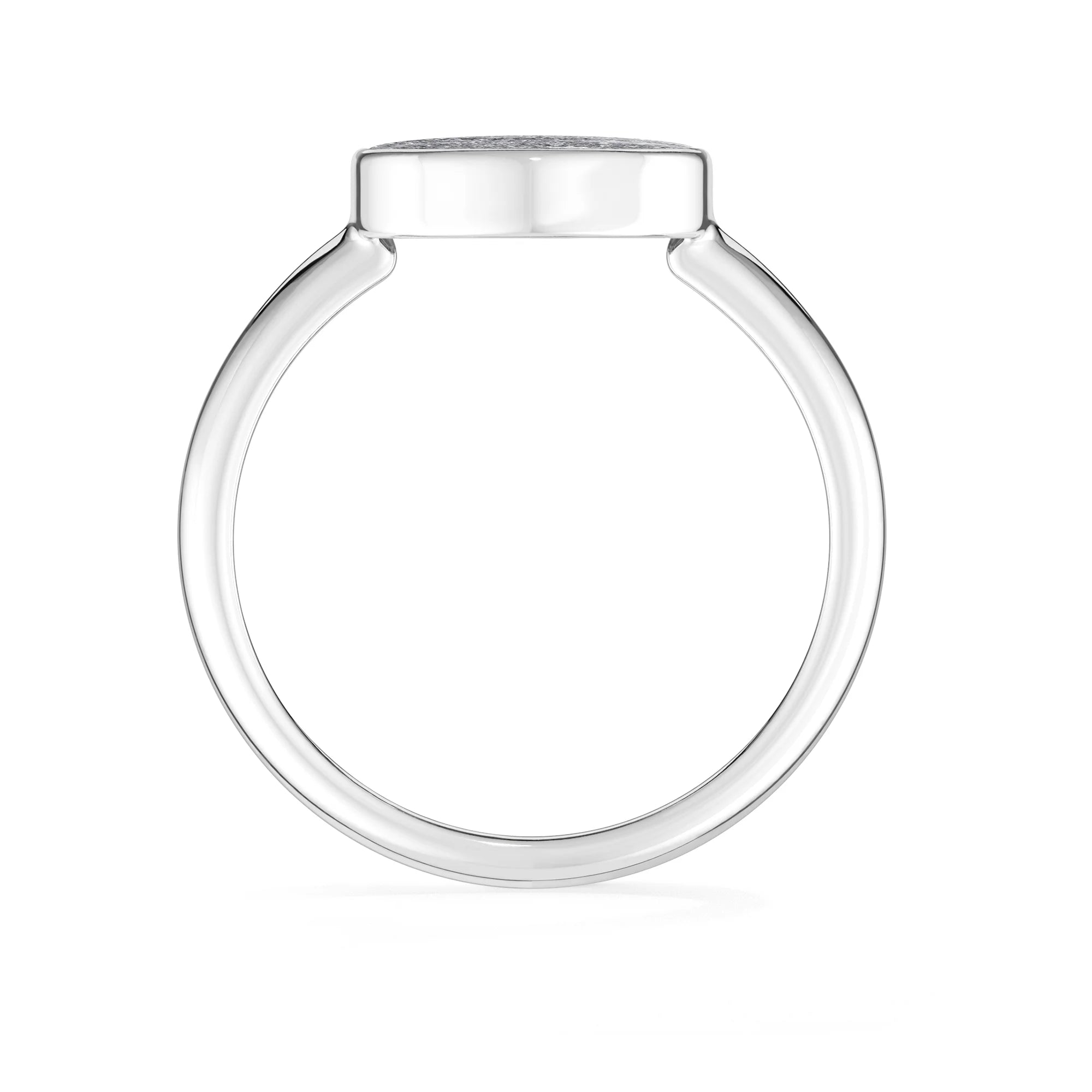 titanium druzy silver bezel-set ring