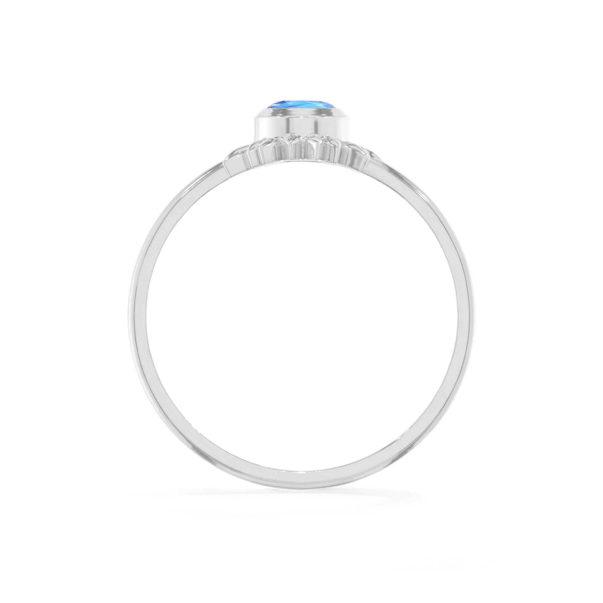 labradorite stackable bezel-set ring