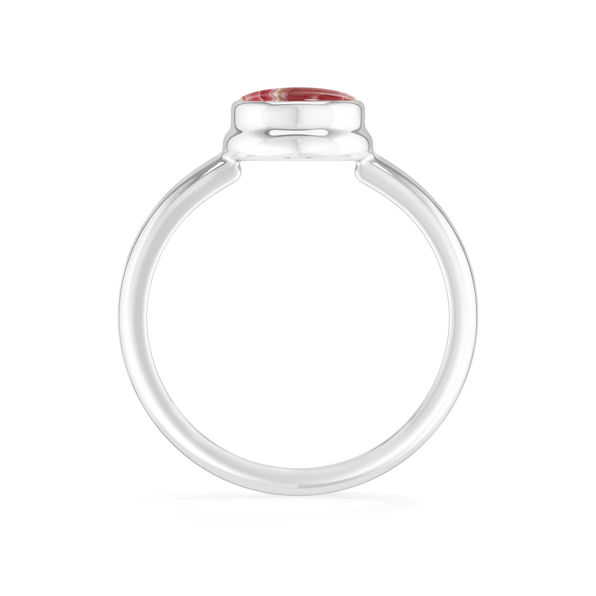 rhodochrosite bezel-set ring