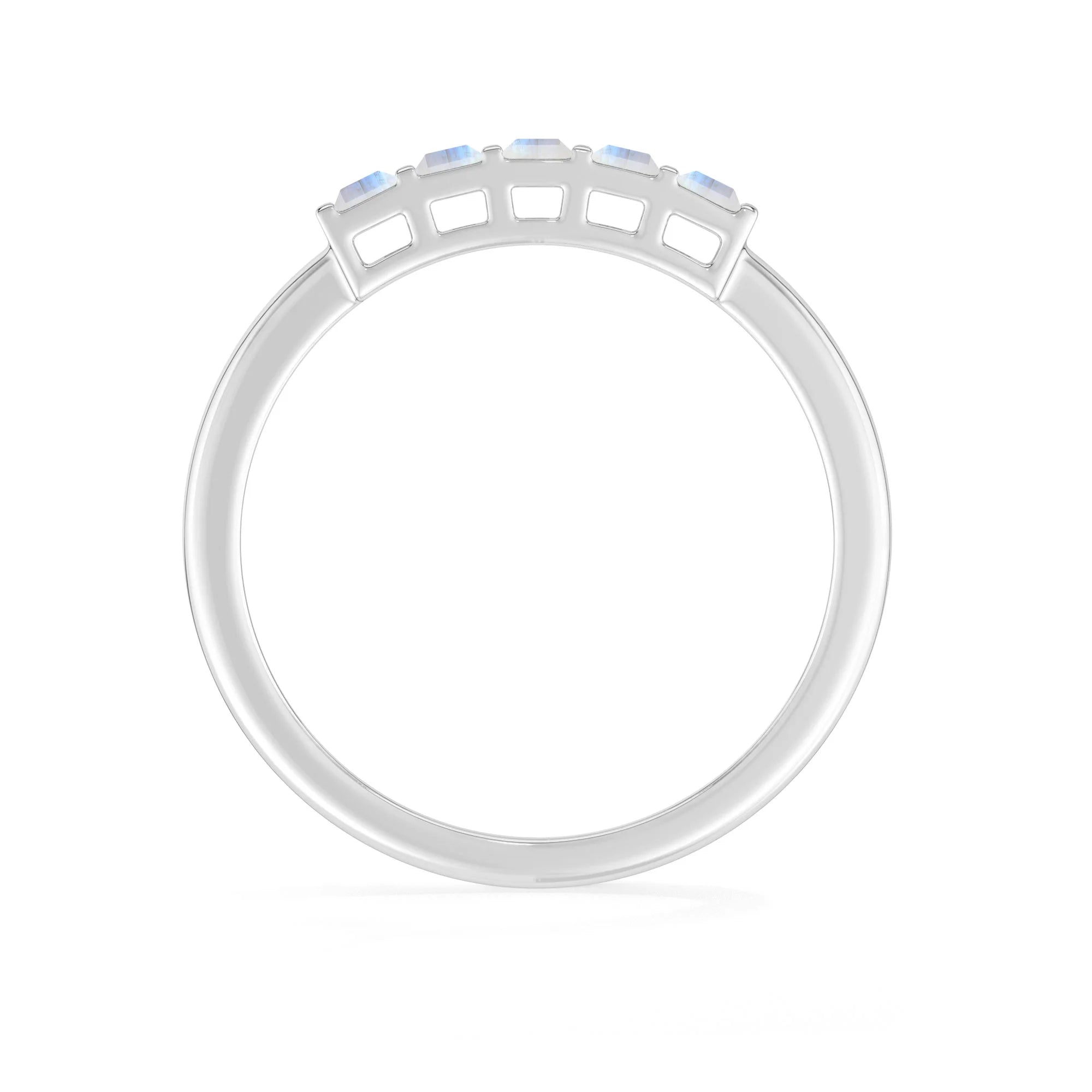 rainbow-moonstone bezel-set ring