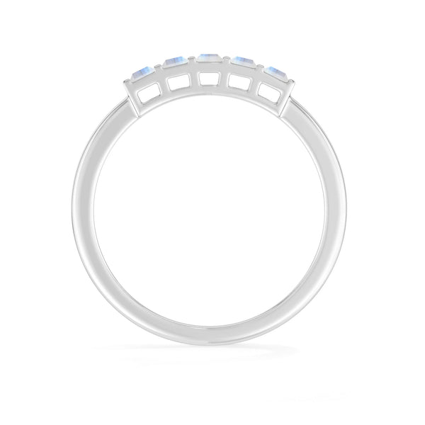 rainbow-moonstone bezel-set ring