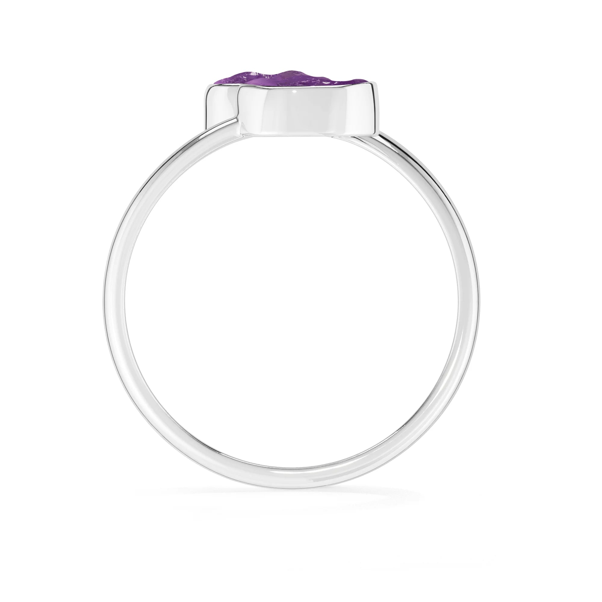 amethyst bezel-set ring