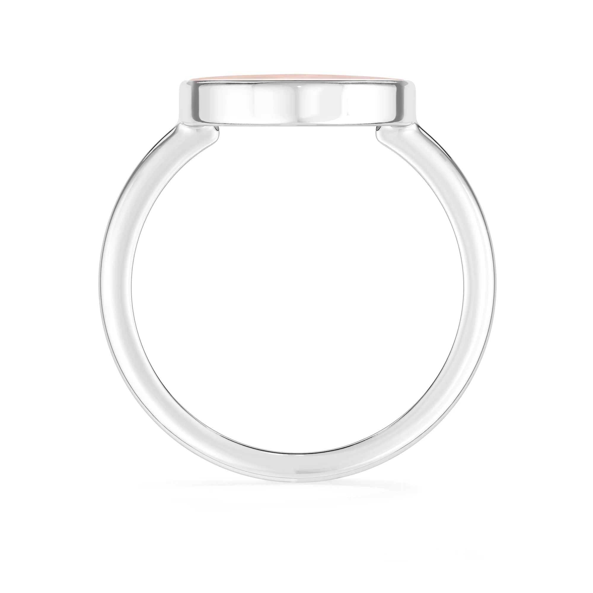 rose-quartz bezel-set ring