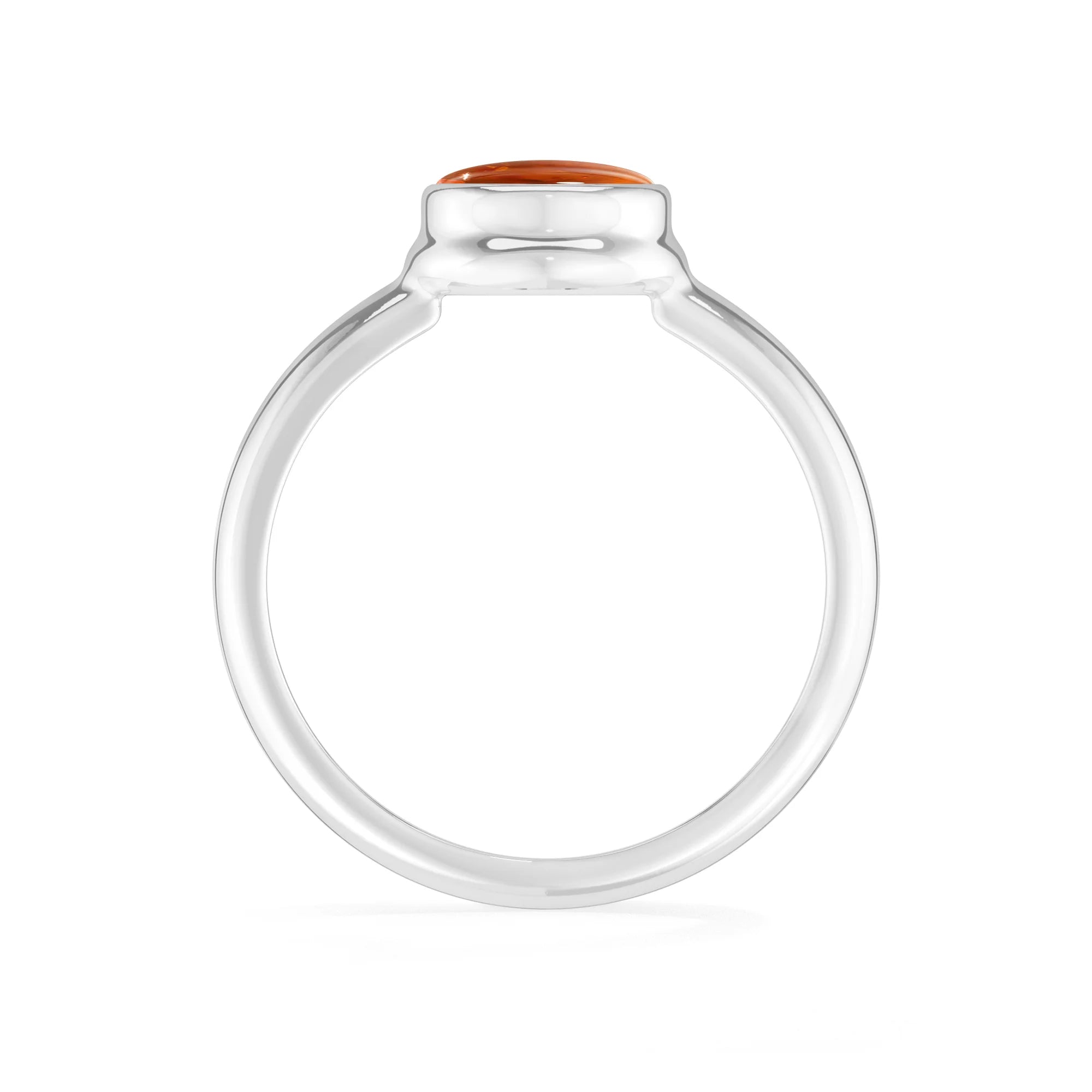 amber bezel-set ring