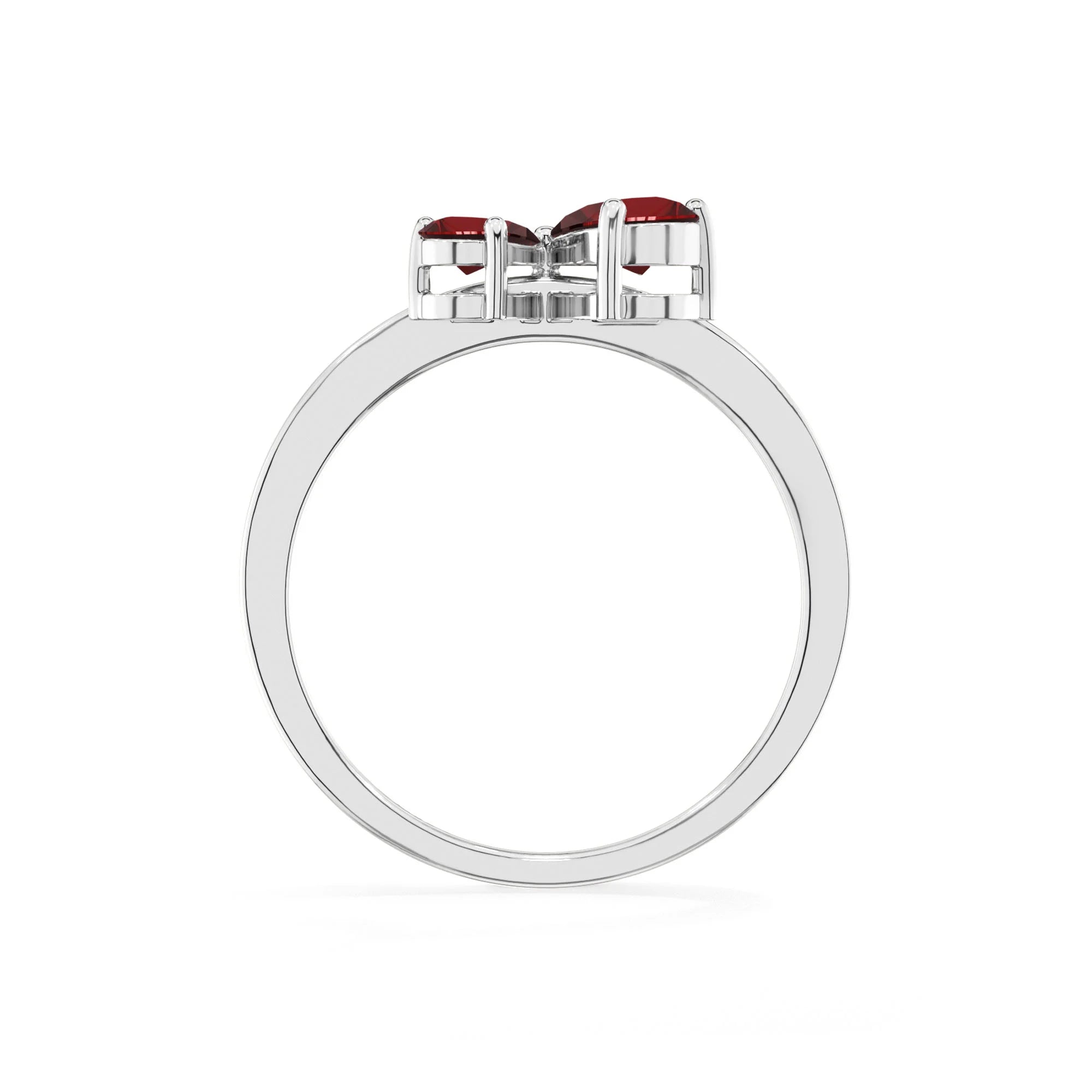 garnet stackable prong-set ring
