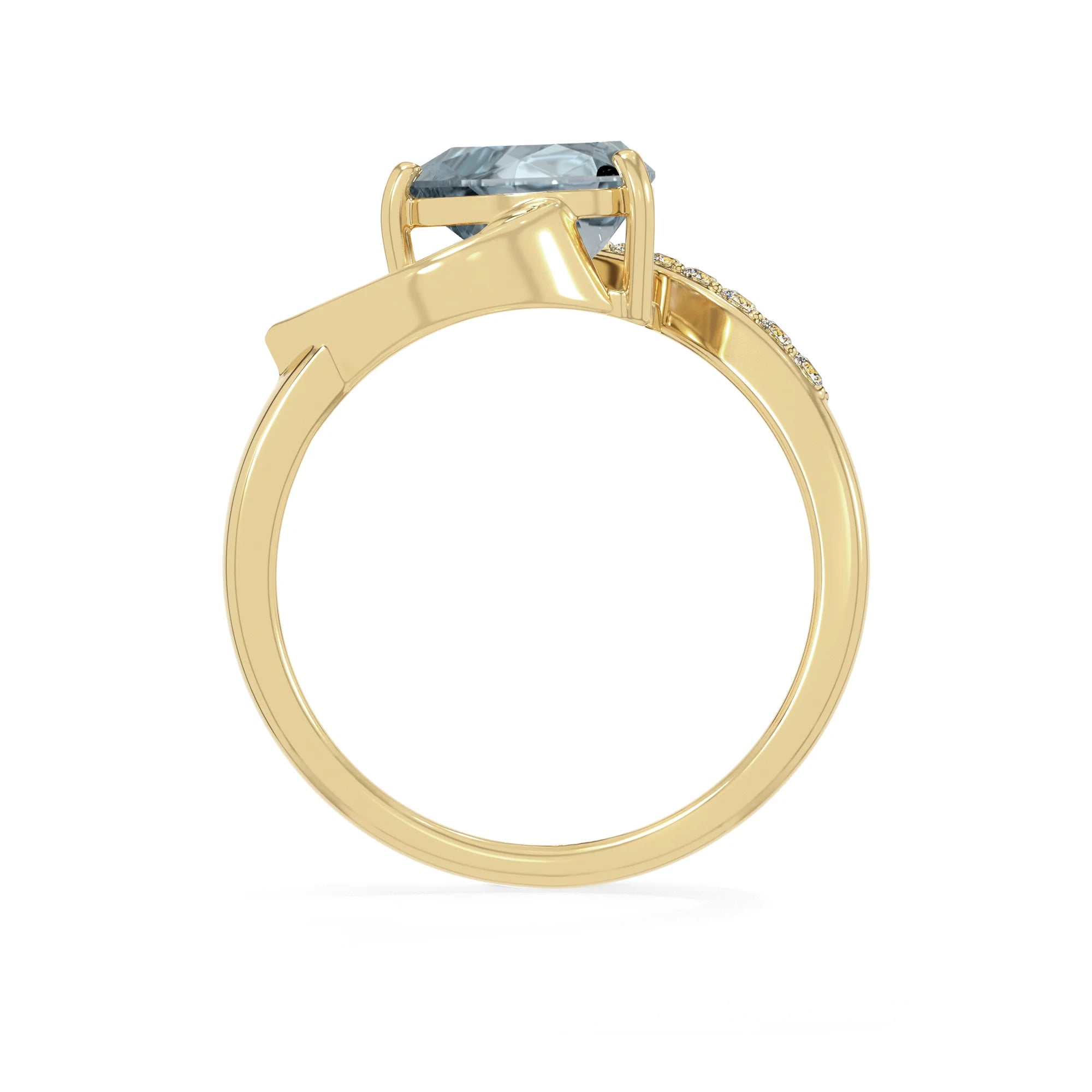 Natural Aquamarine & Rainbow Moonstone Ring