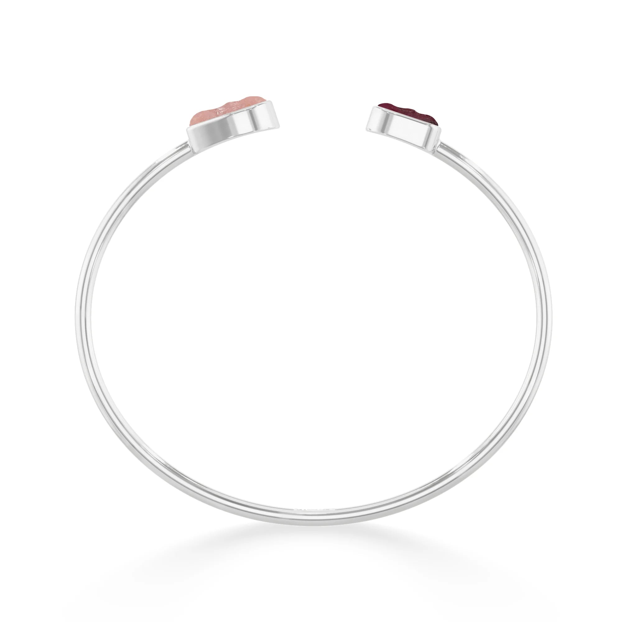 rose quartz rhodolite garnet twister bracelet