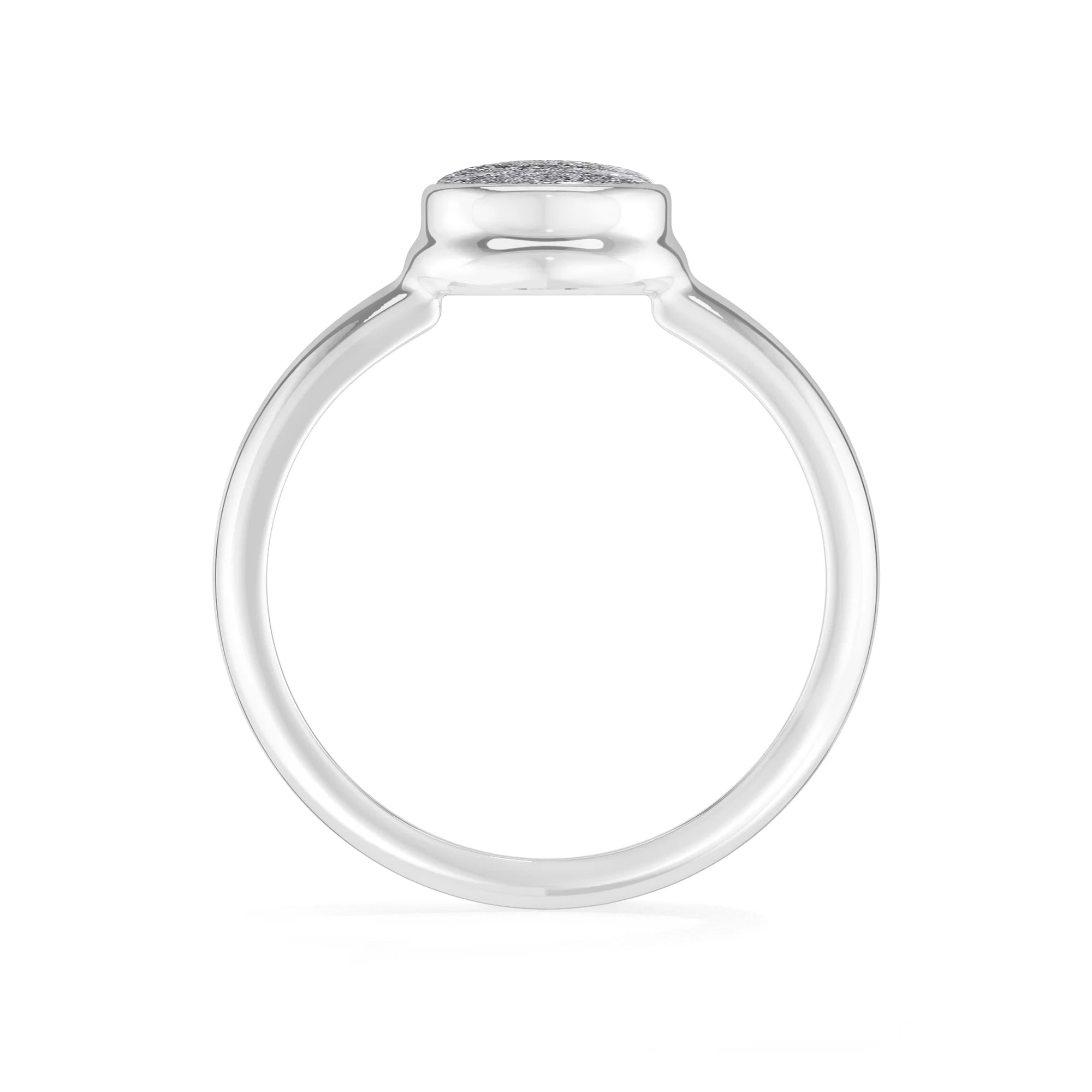 titanium-druzy-silver  bezel-set ring