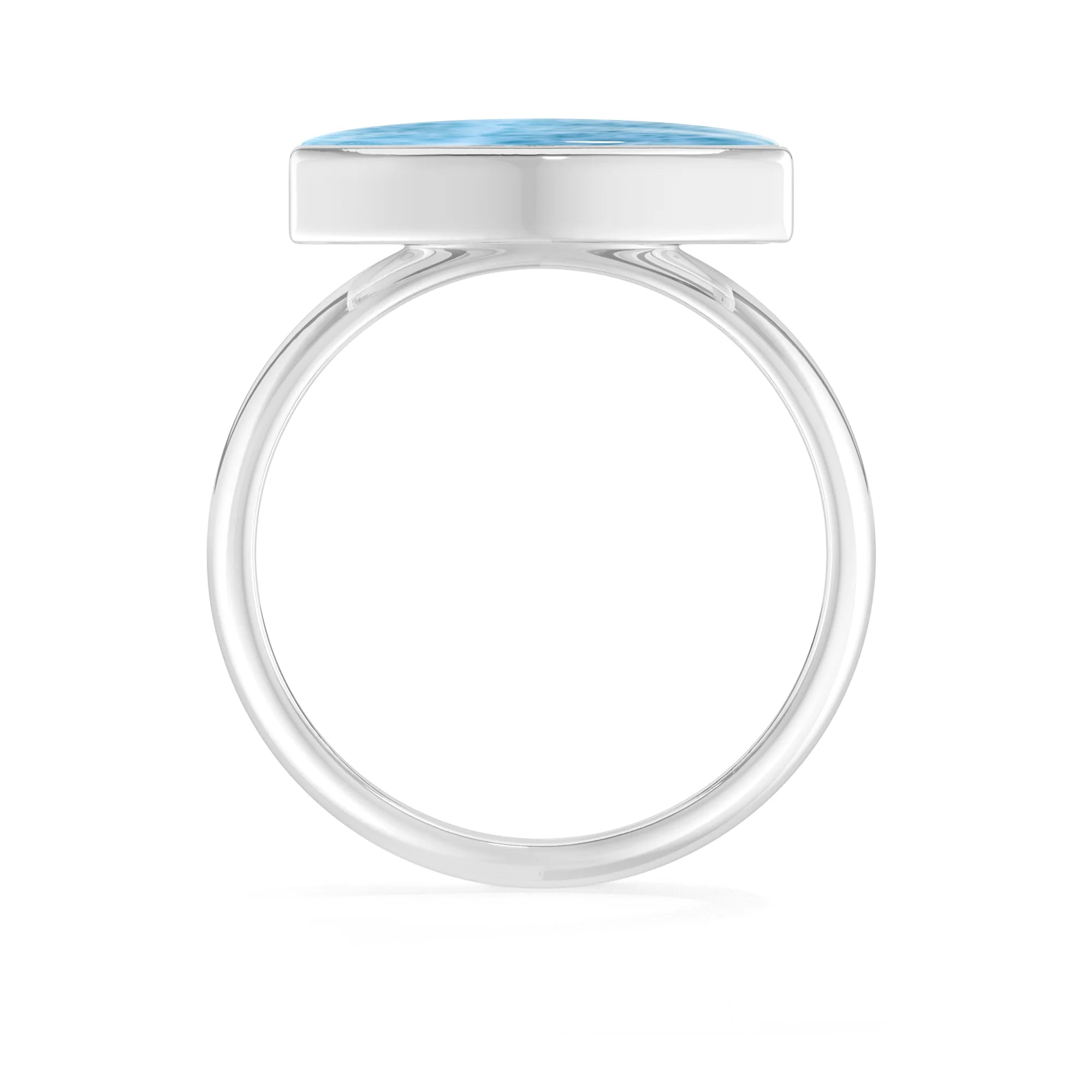 larimar bezel-set ring