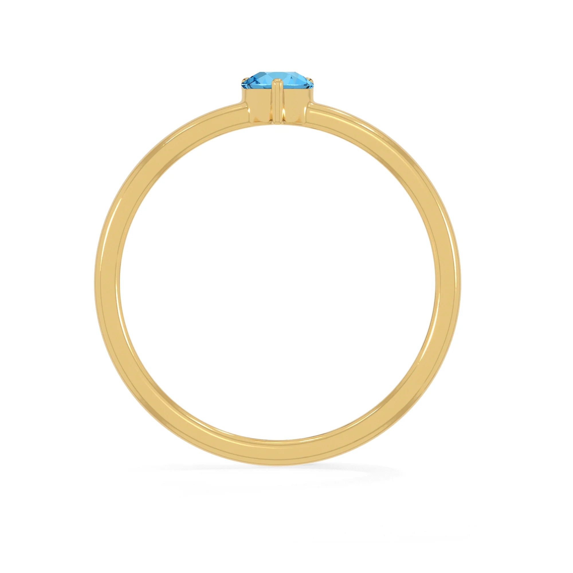 swiss blue topaz stackable prong-set ring