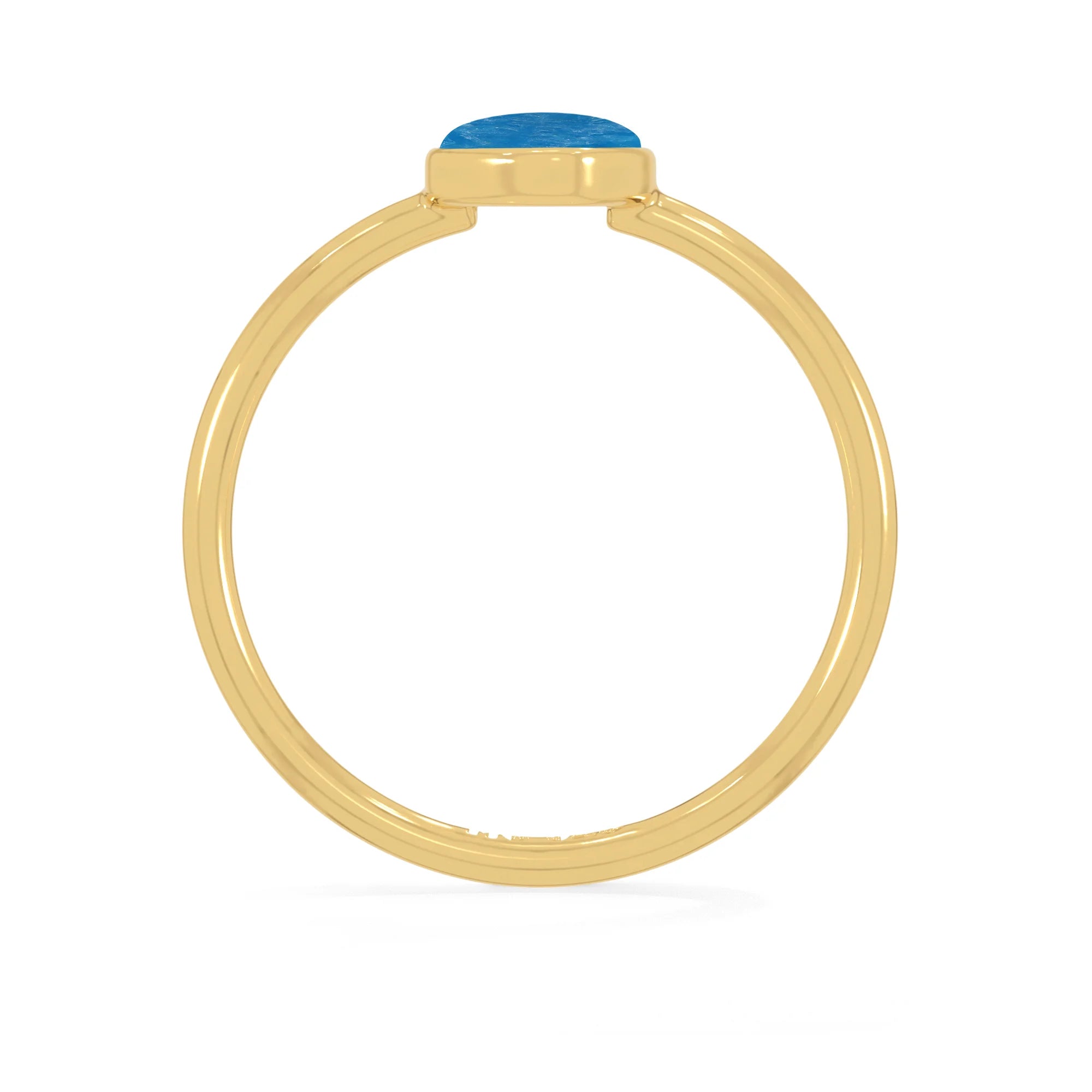 neon apatite stackable bezel-set ring