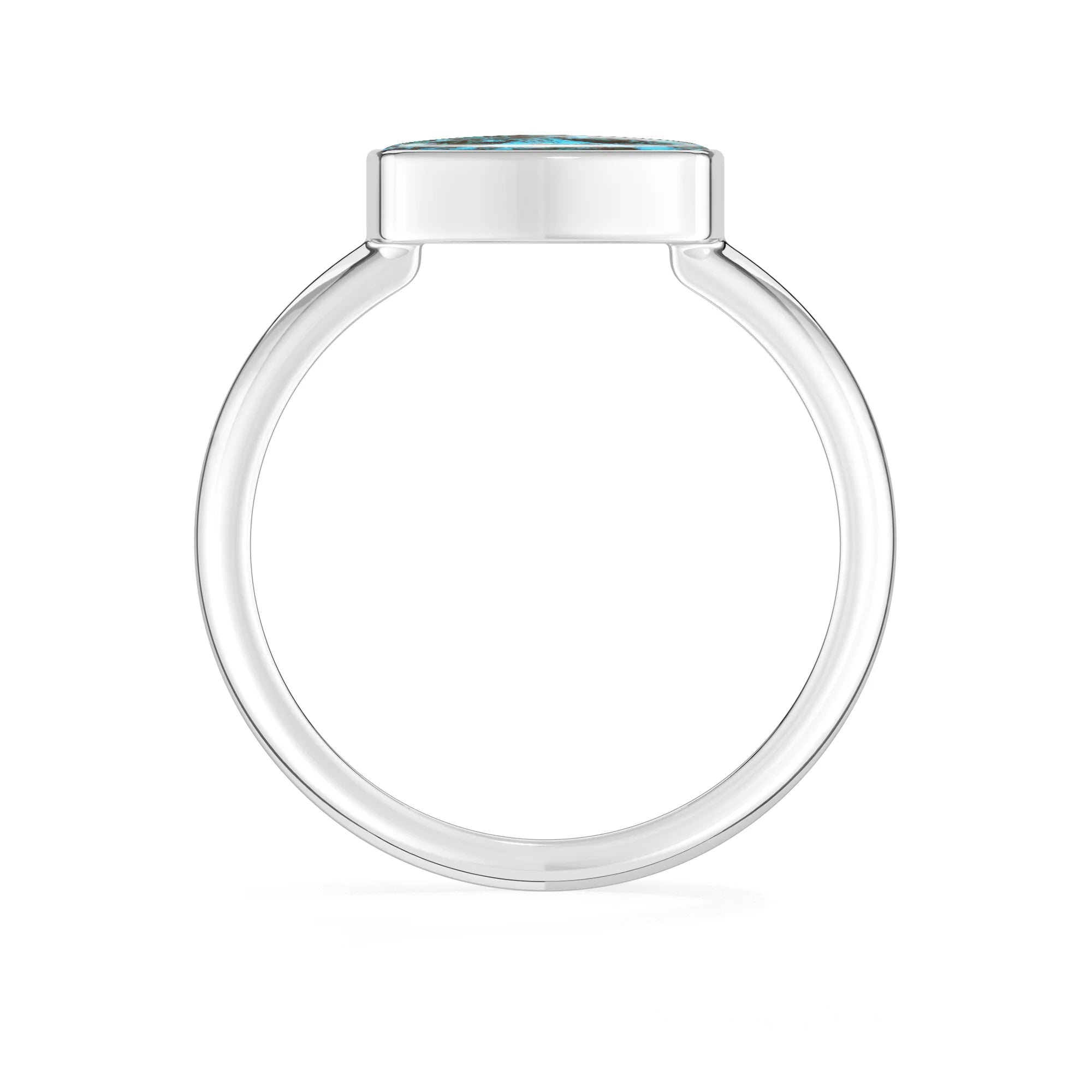 chrysocolla bezel-set ring