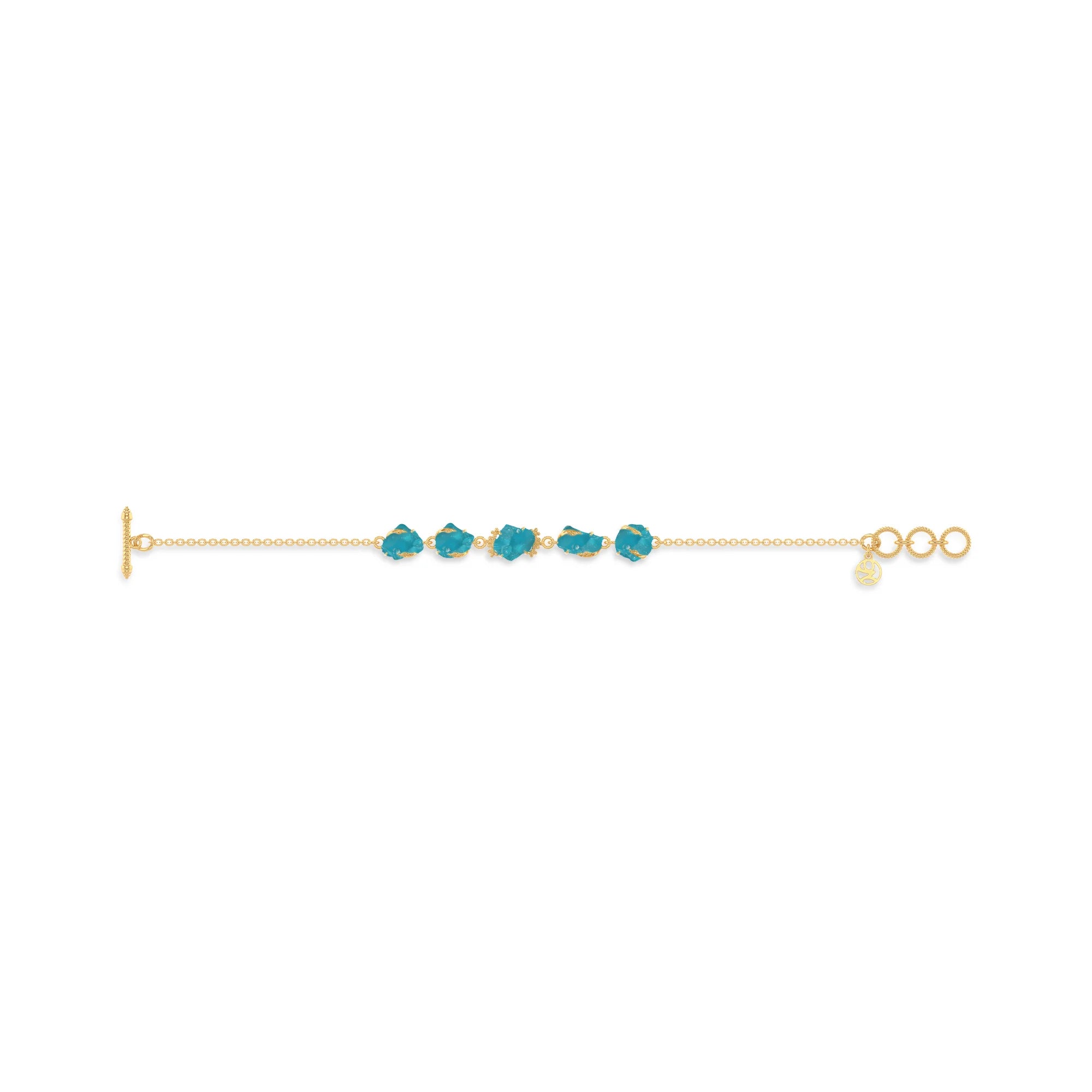 paraiba apatite rough bracelet