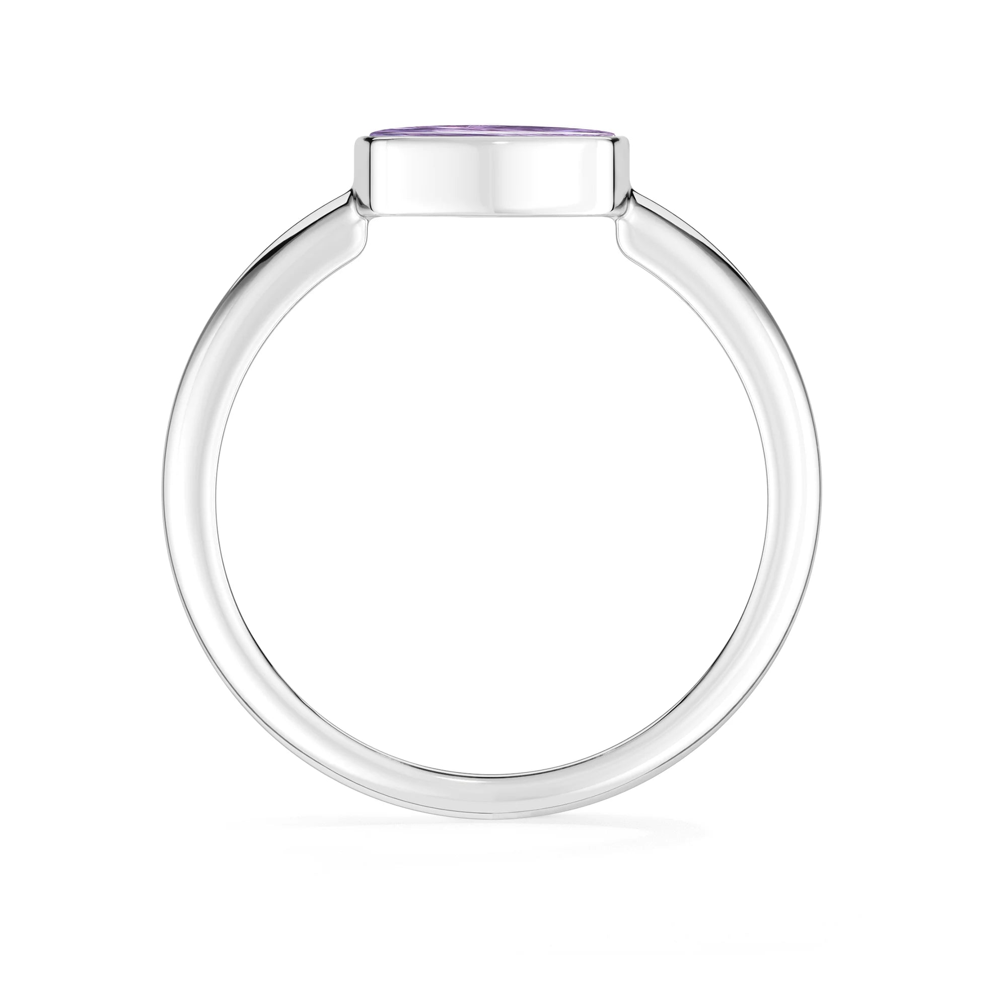 charoite bezel-set ring