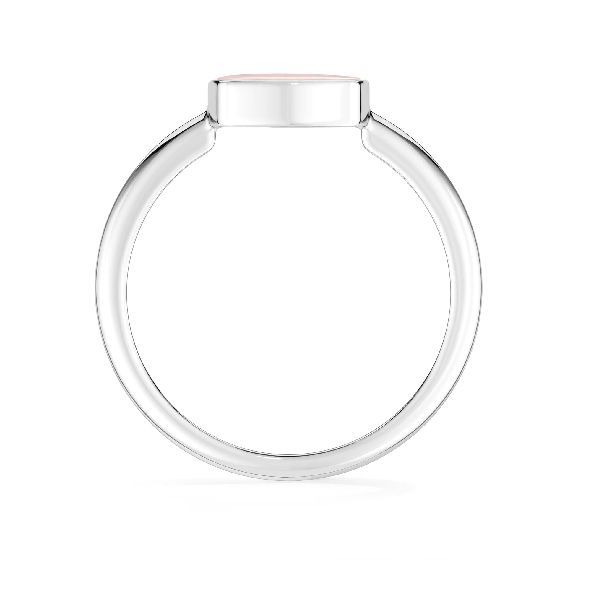 rose quartz bezel-set ring