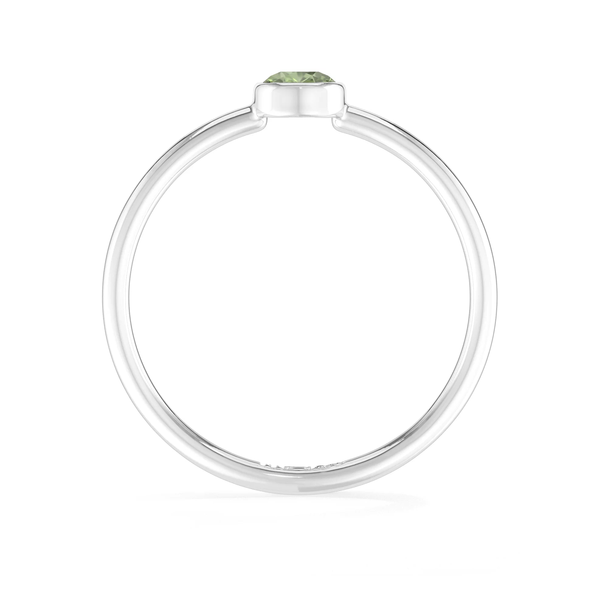 moldavite stackable bezel-set ring