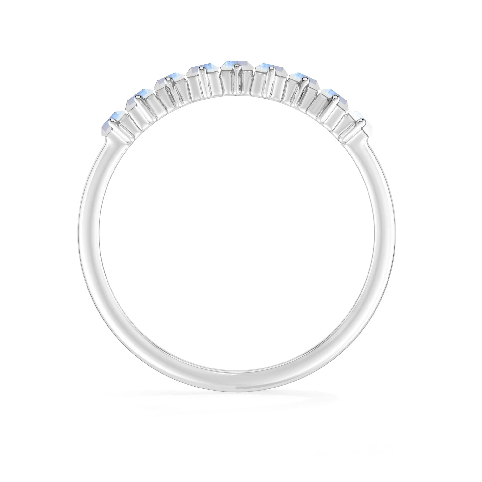 rainbow-moonstone bezel-set ring