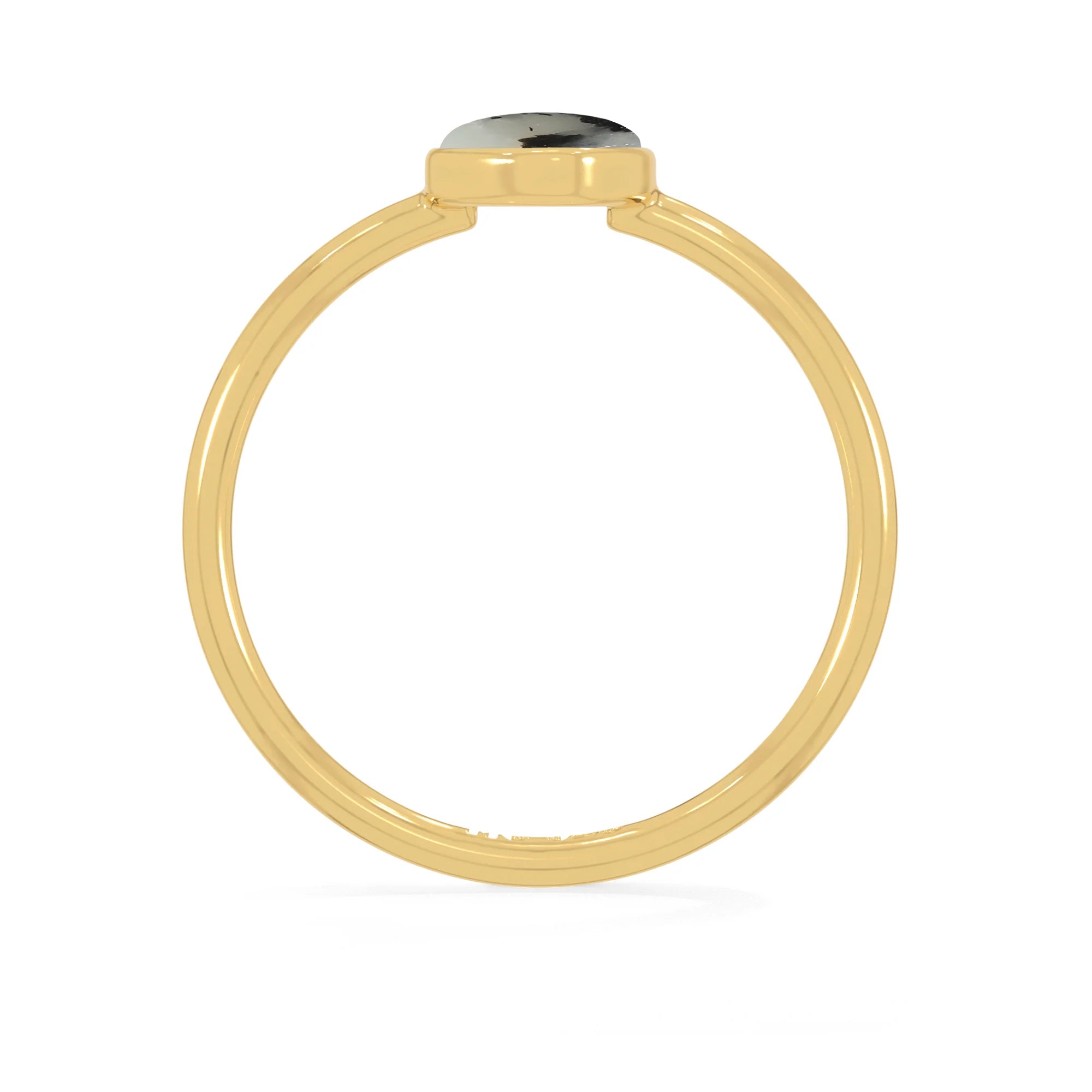 tourmalated quartz stackable bezel-set ring