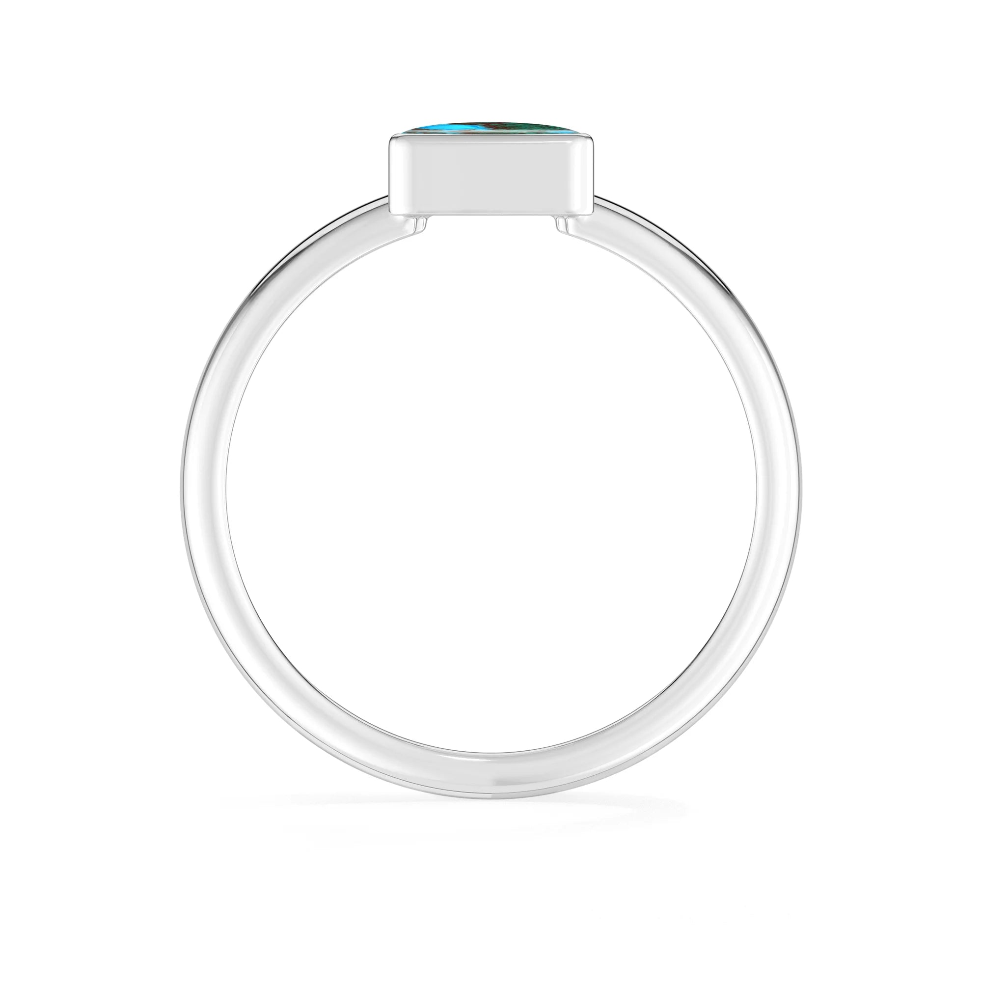 chrysocolla bezel-set ring