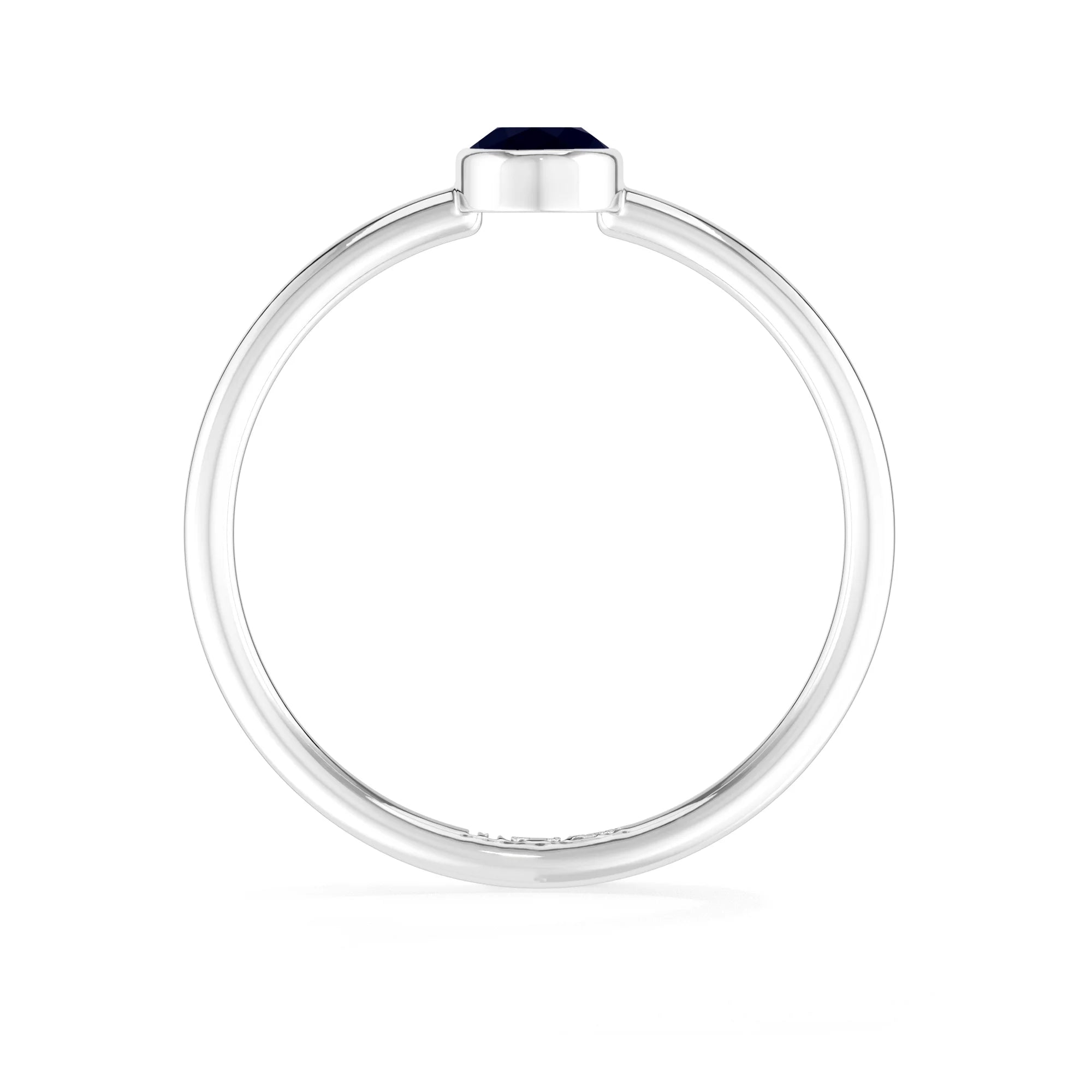 blue Sapphire stackable bezel-set ring