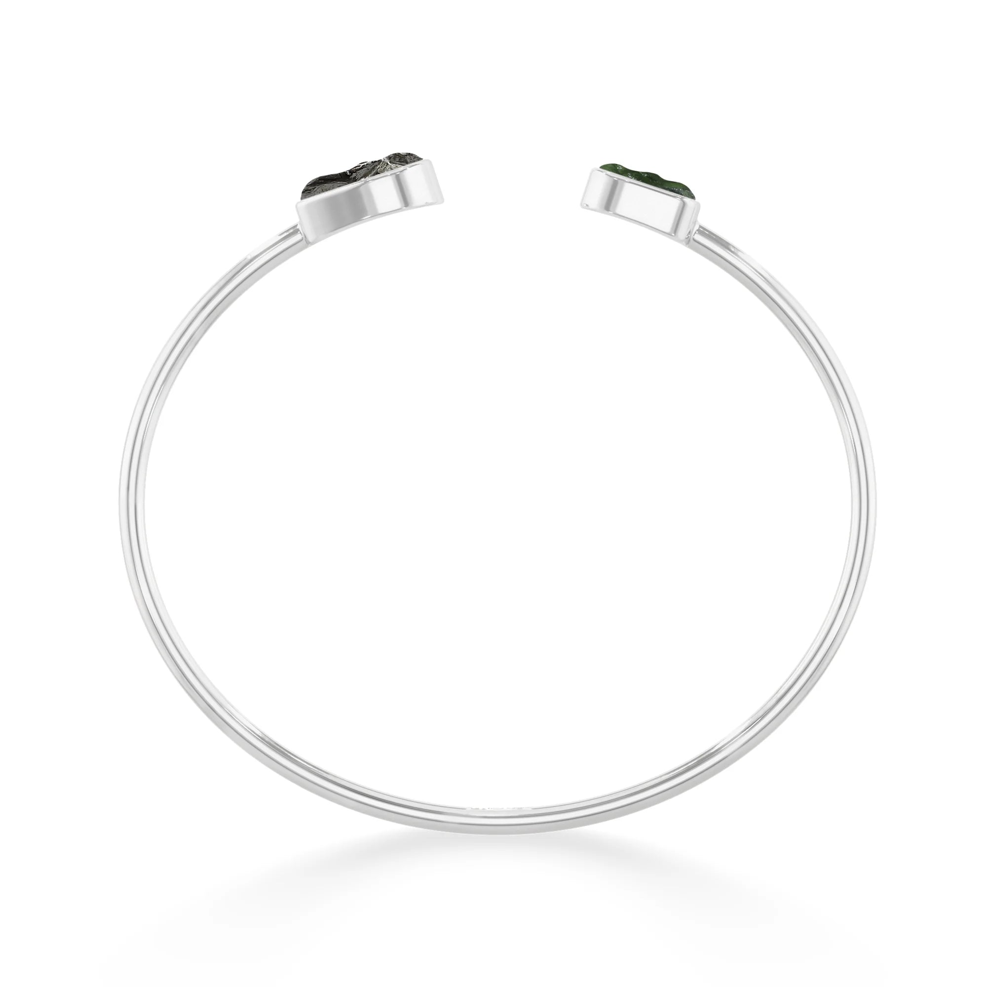 meteorite with moldavite twister bracelet