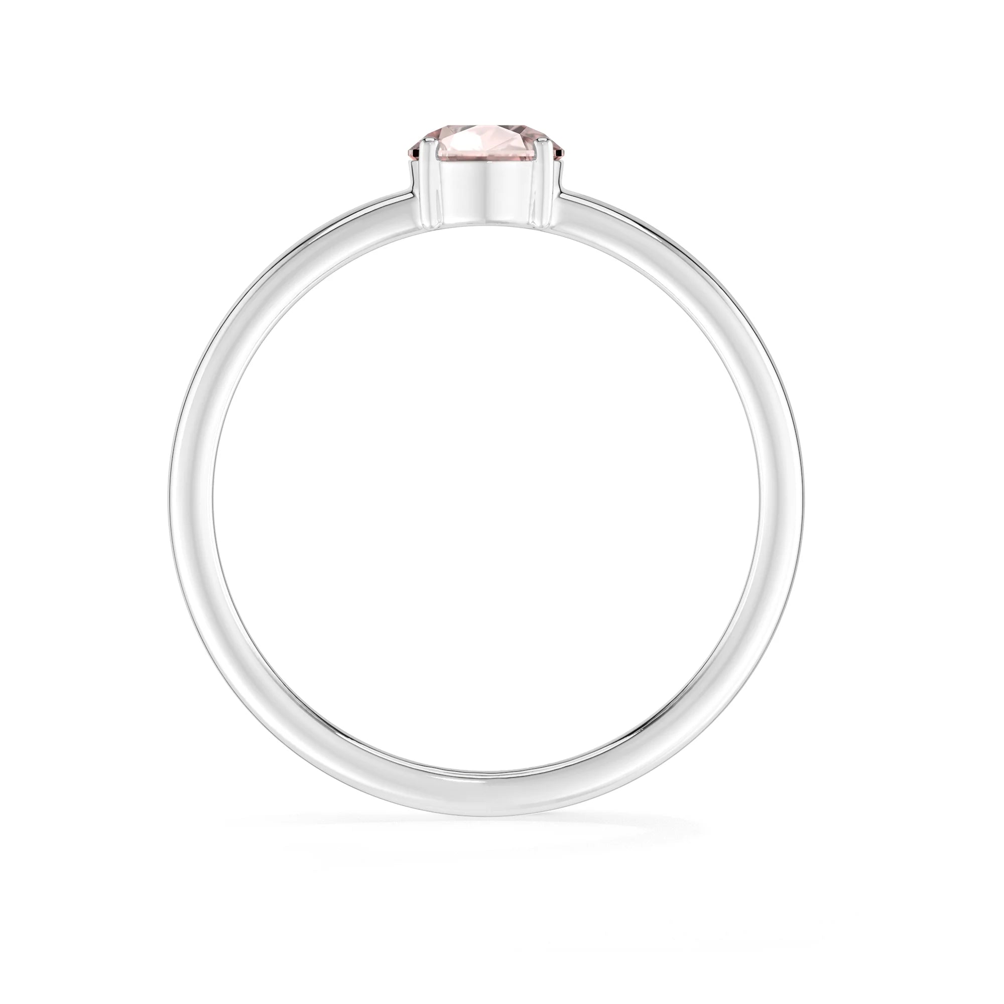 rose quartz stackable prong-set ring